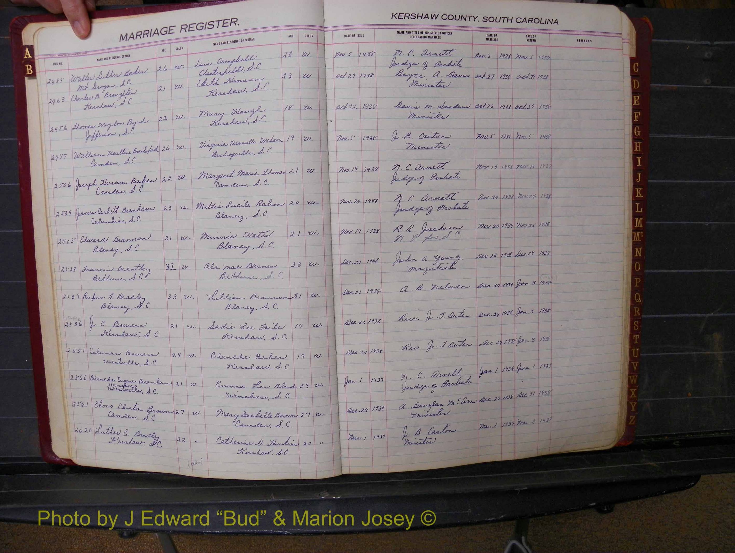 Kershaw Marriages, 1936-1944, White Index B (108).JPG