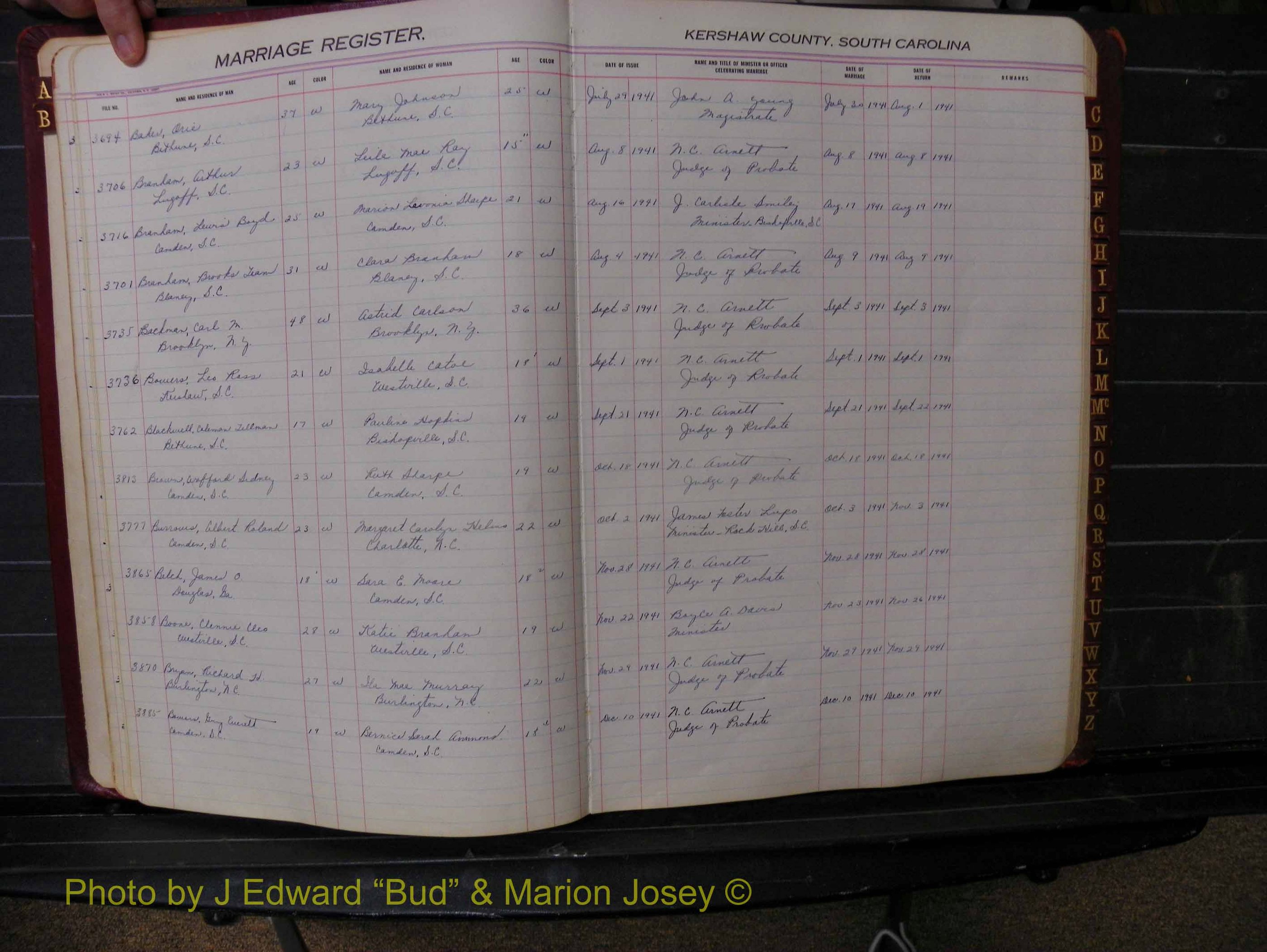 Kershaw Marriages, 1936-1944, White Index B (113).JPG