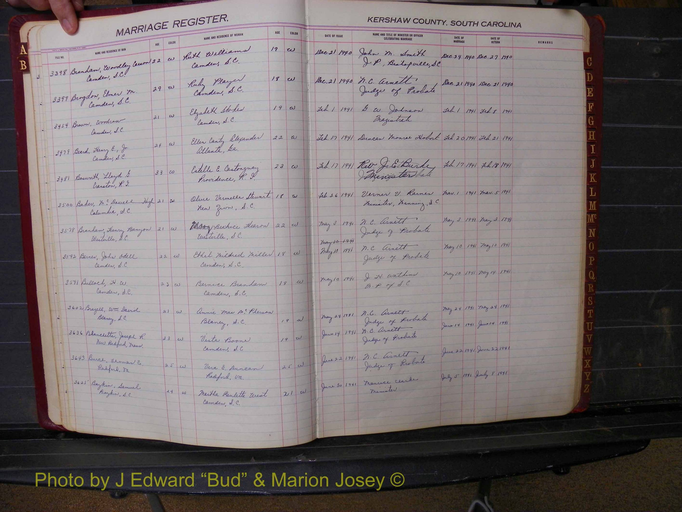 Kershaw Marriages, 1936-1944, White Index B (116).JPG