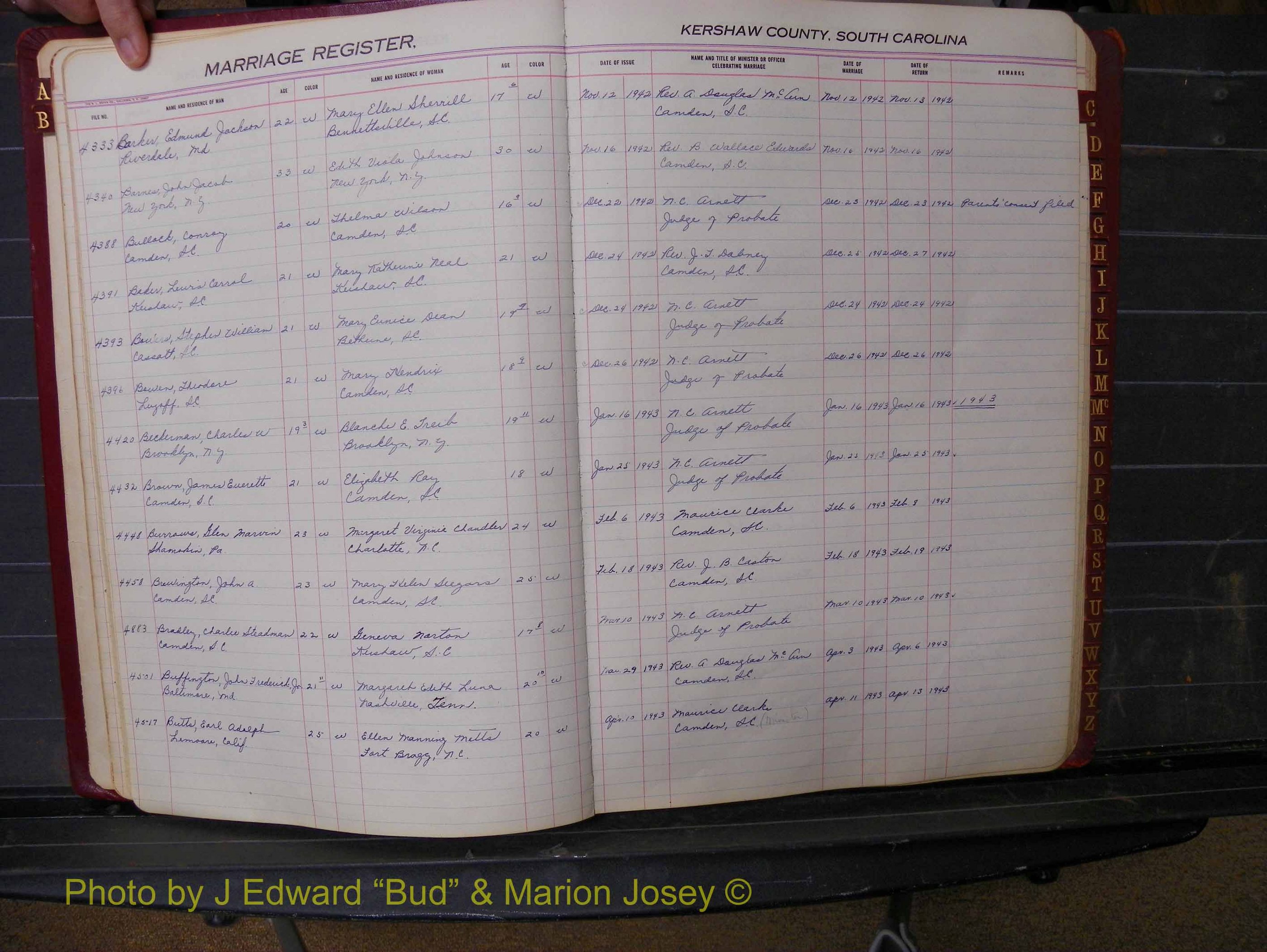 Kershaw Marriages, 1936-1944, White Index B (117).JPG