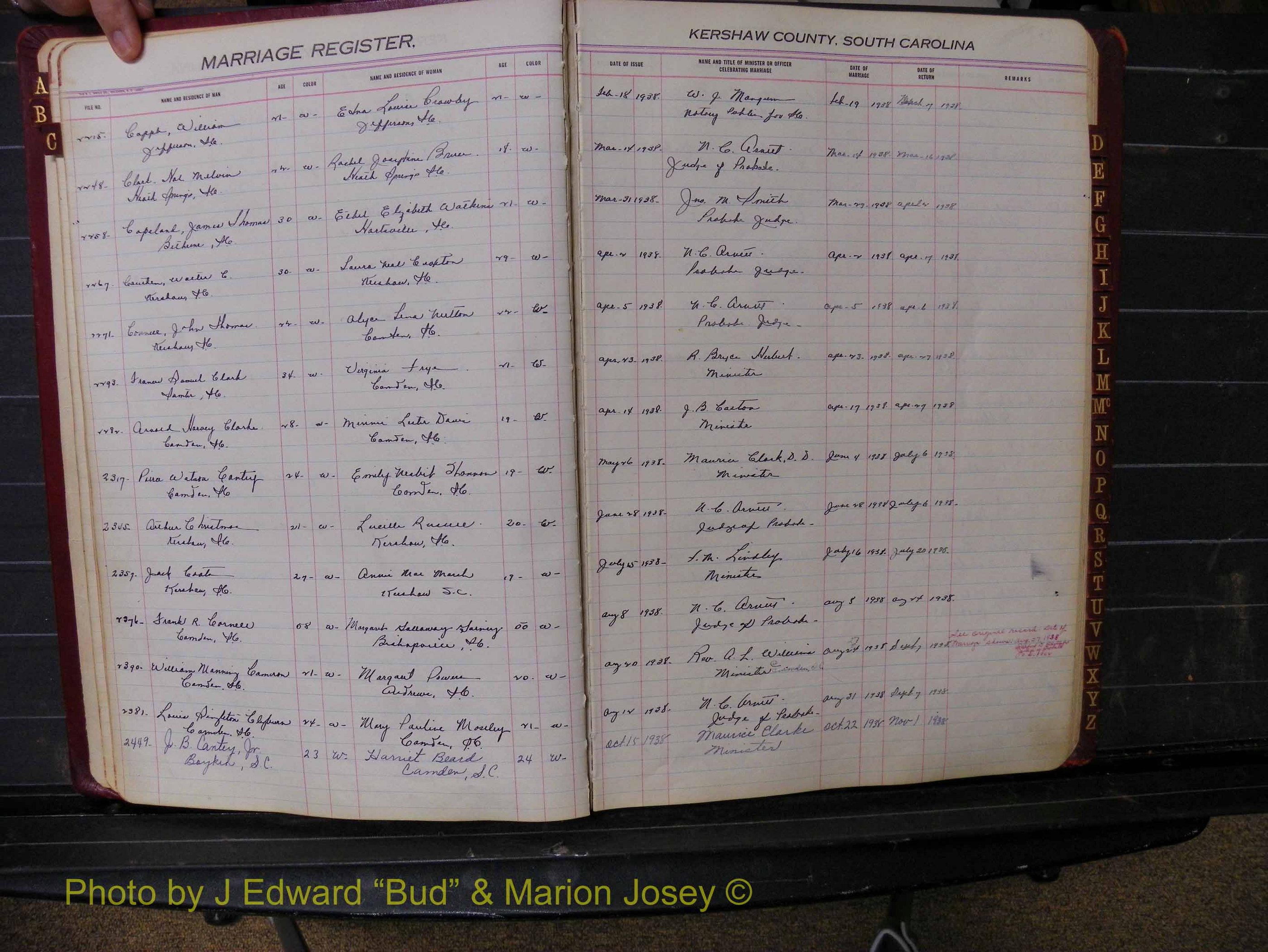 Kershaw Marriages, 1936-1944, White Index C (124).JPG