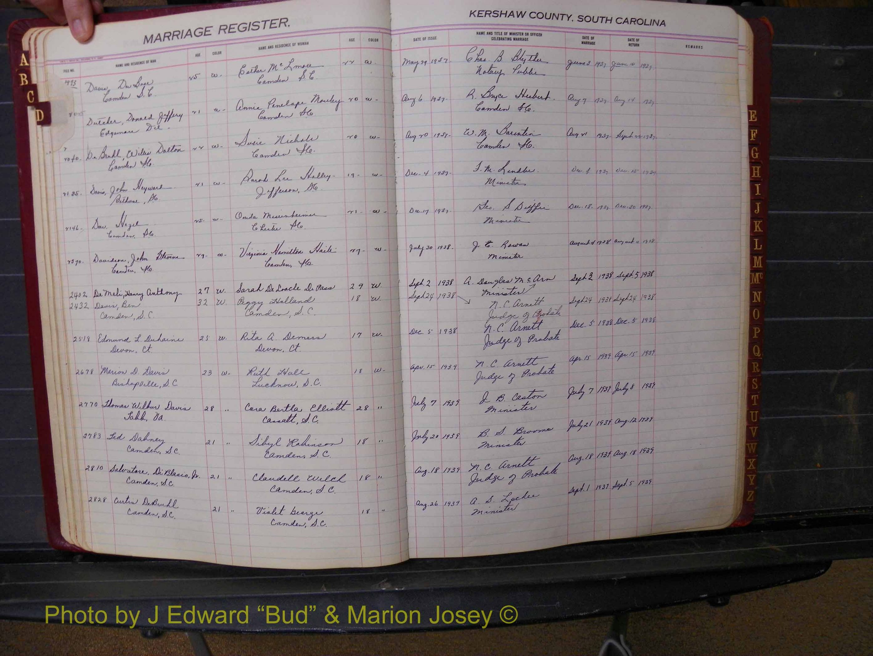 Kershaw Marriages, 1936-1944, White Index D (131).JPG