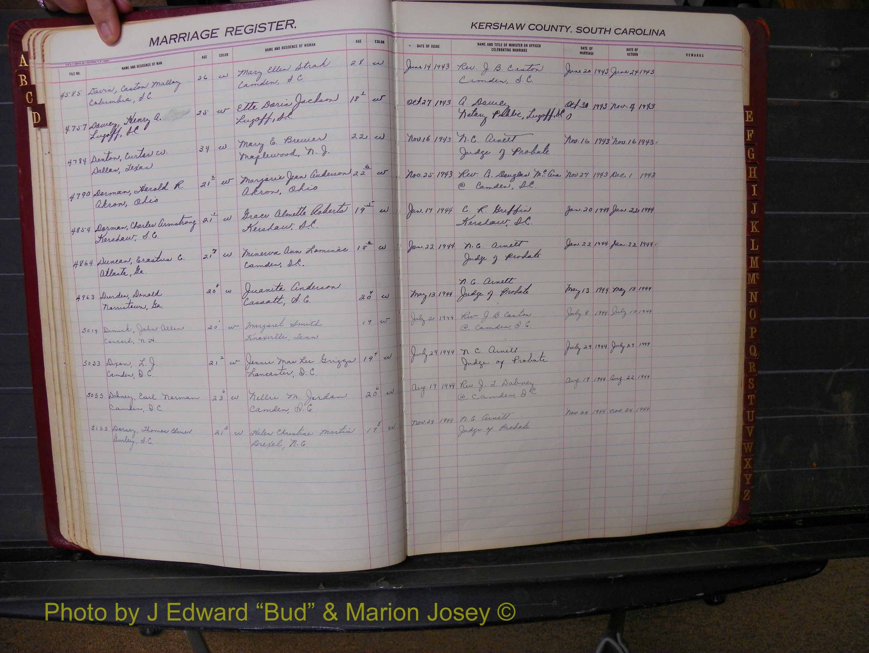 Kershaw Marriages, 1936-1944, White Index D (135).JPG