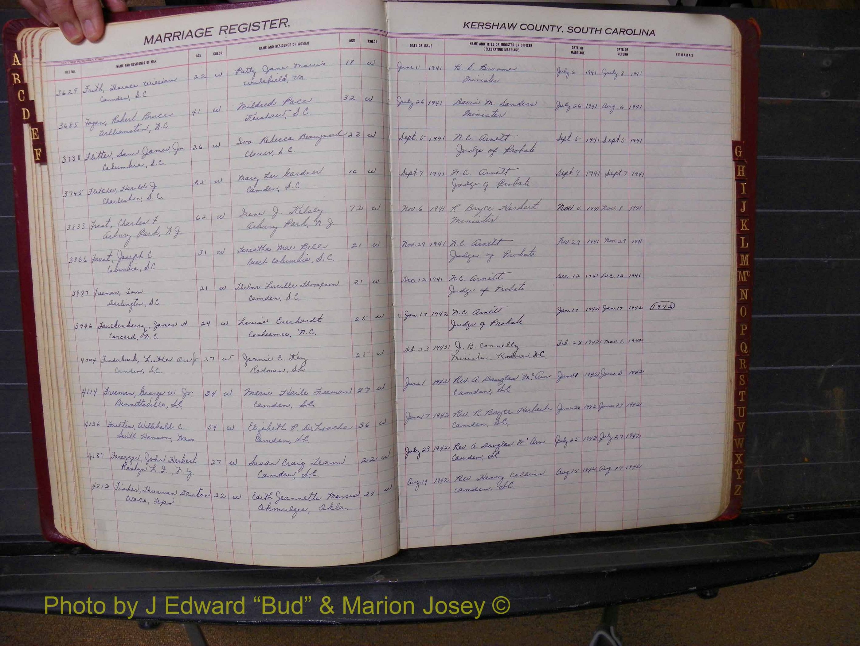Kershaw Marriages, 1936-1944, White Index F (141).JPG