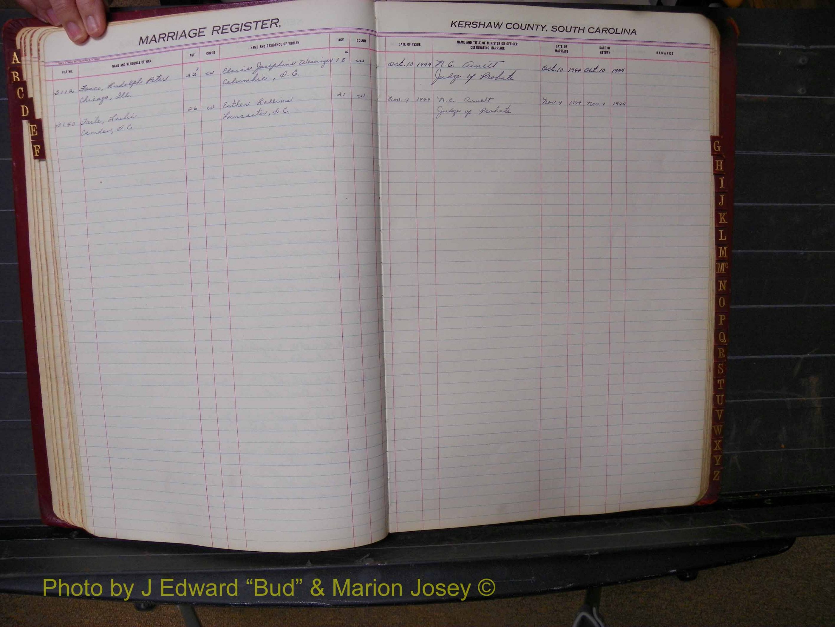 Kershaw Marriages, 1936-1944, White Index F (142).JPG