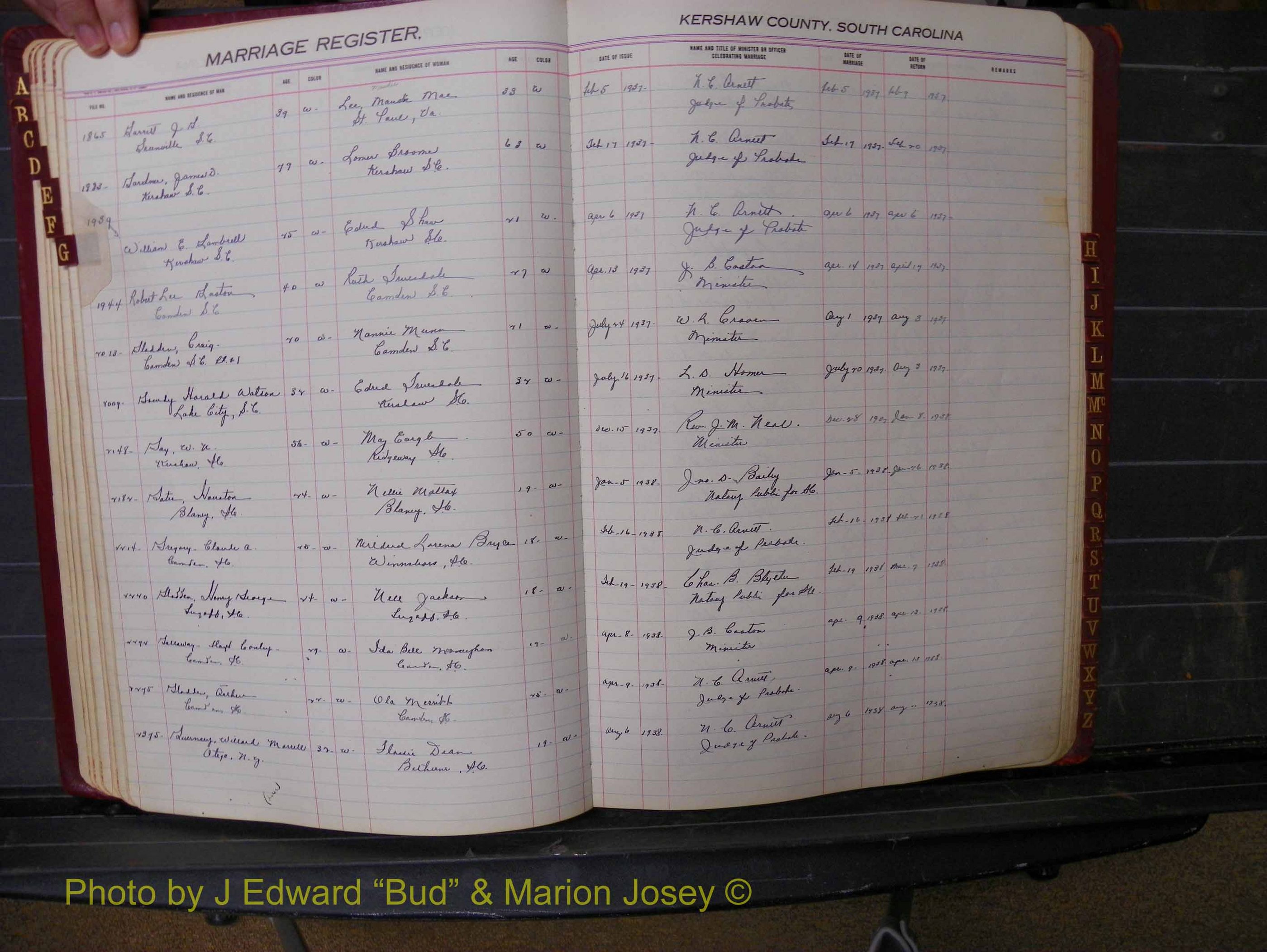 Kershaw Marriages, 1936-1944, White Index G (144).JPG