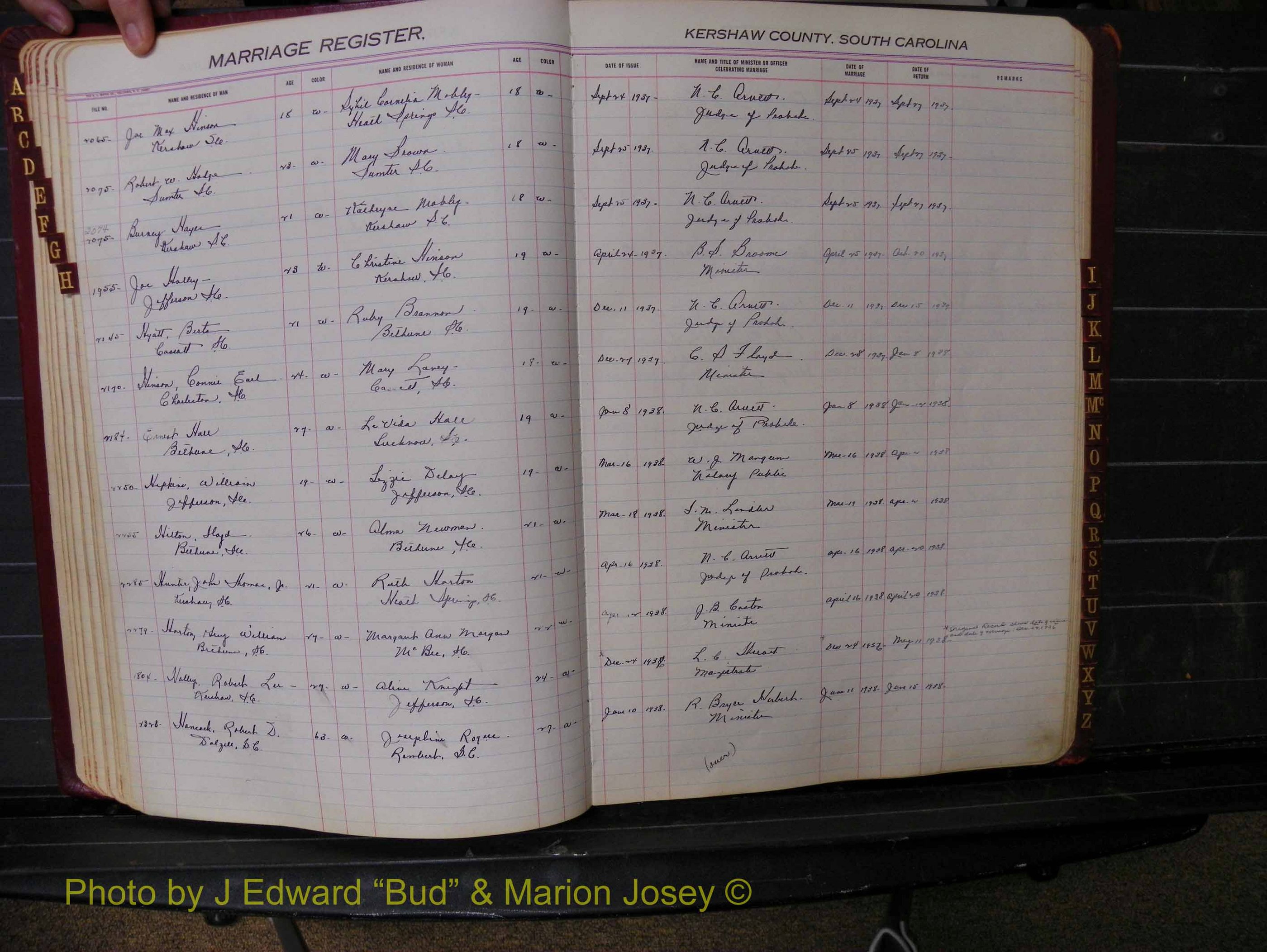 Kershaw Marriages, 1936-1944, White Index H (152).JPG