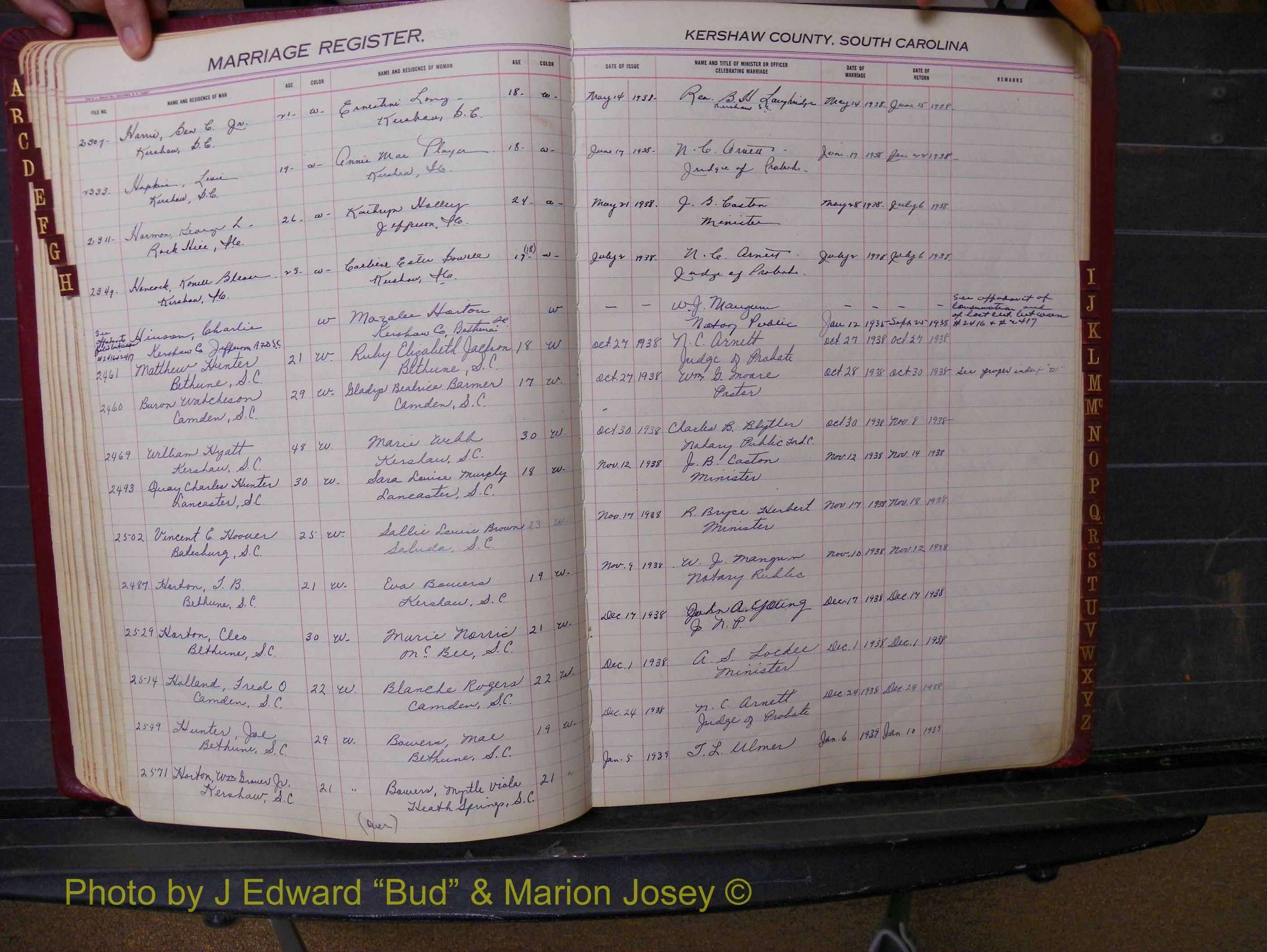 Kershaw Marriages, 1936-1944, White Index H (153).JPG