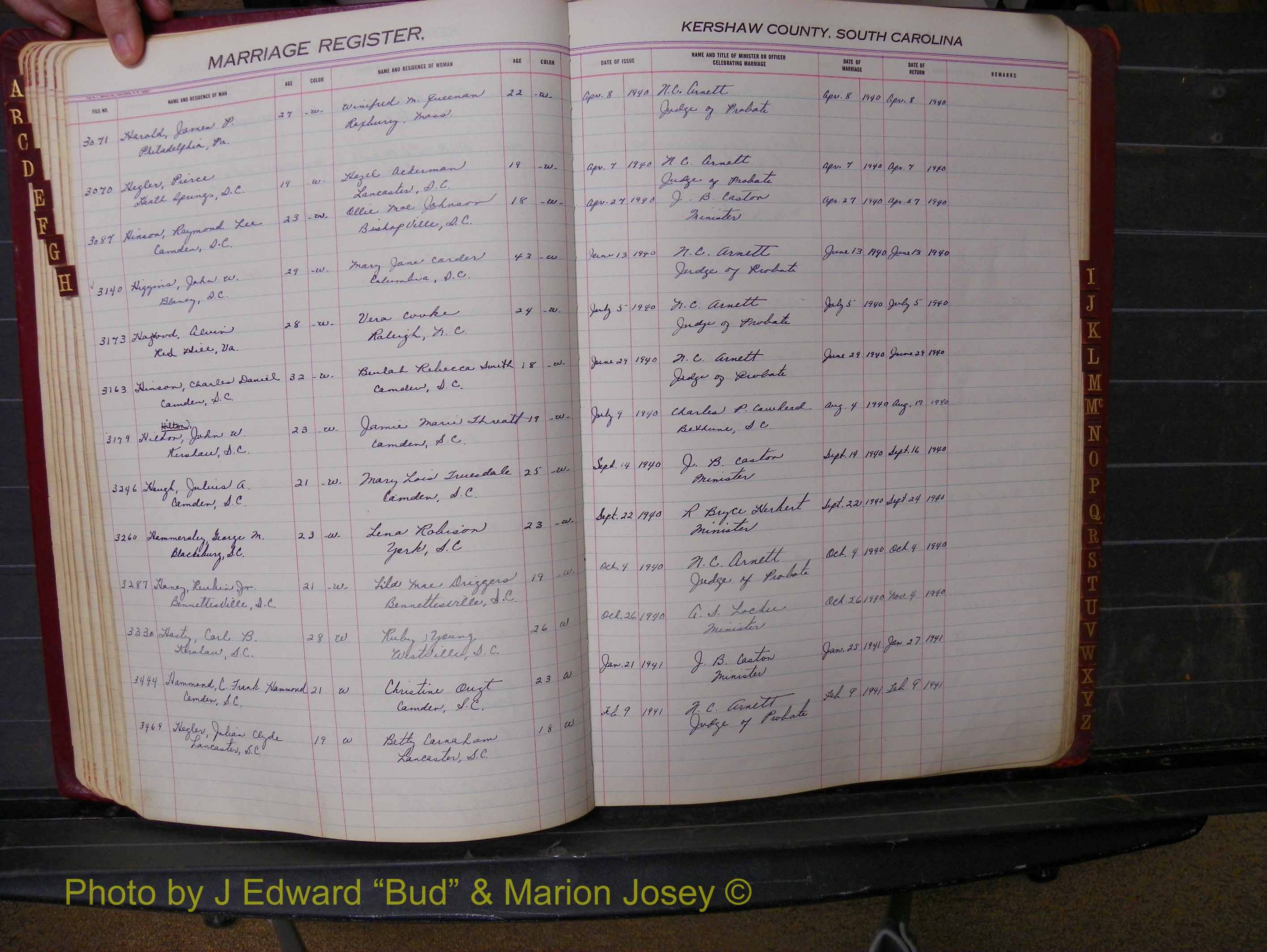 Kershaw Marriages, 1936-1944, White Index H (156).JPG
