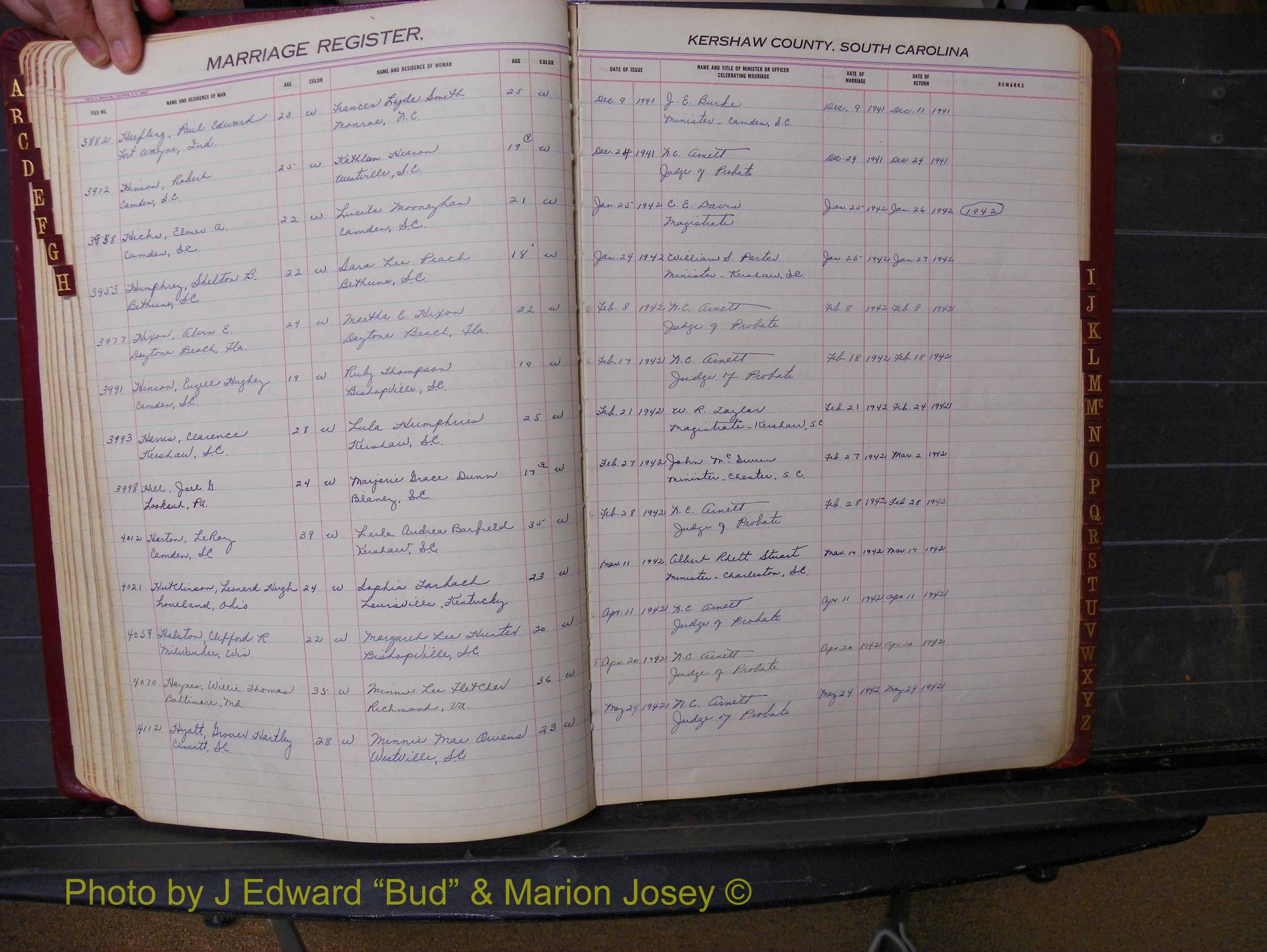 Kershaw Marriages, 1936-1944, White Index H (161).JPG