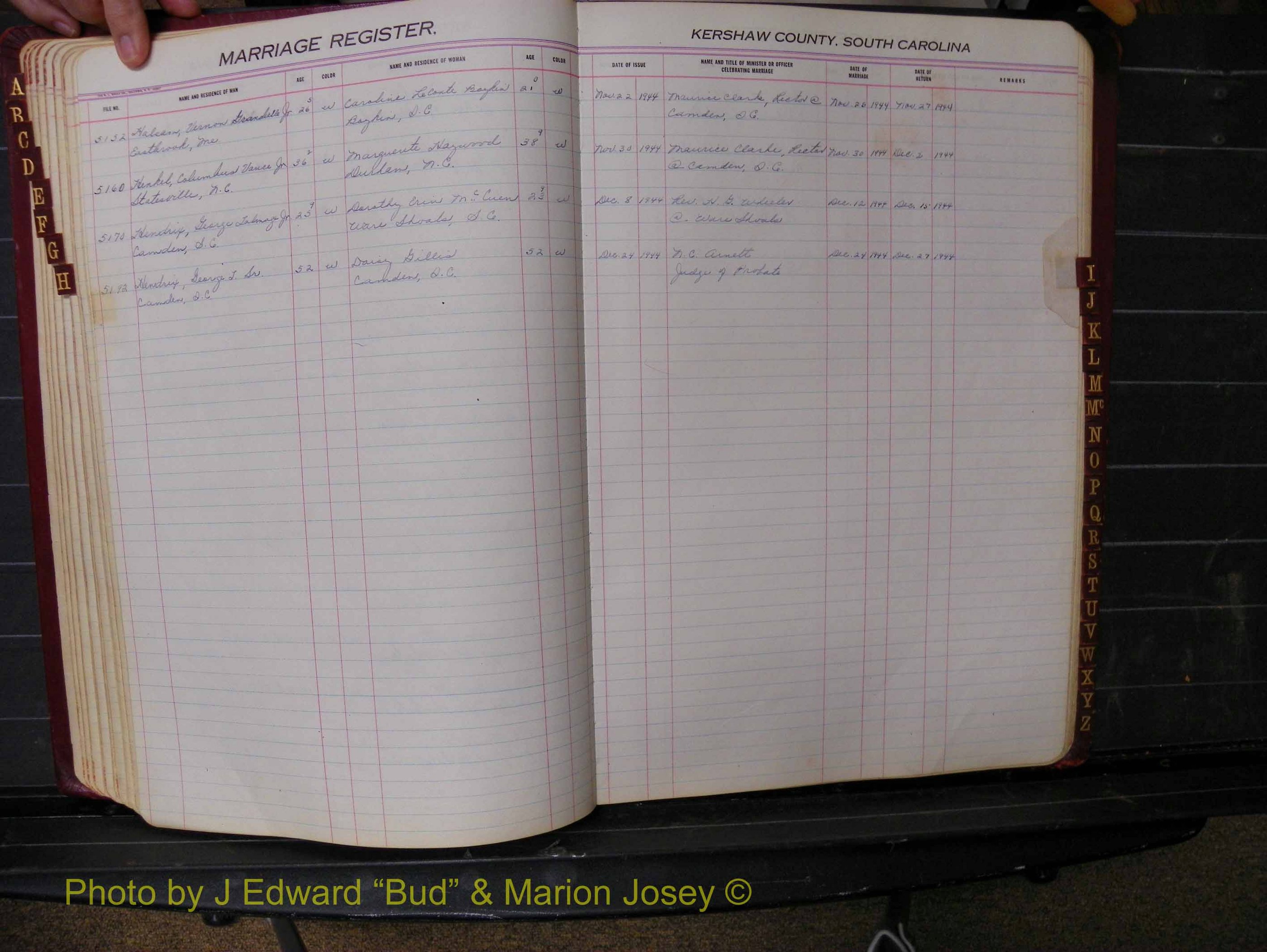 Kershaw Marriages, 1936-1944, White Index H (162).JPG