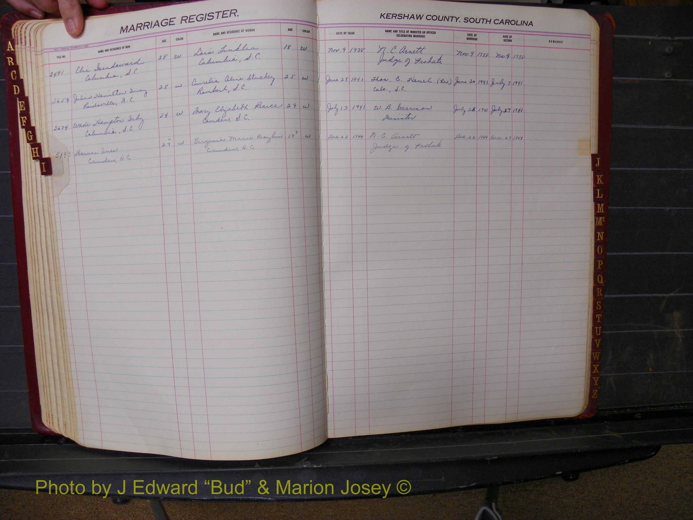 Kershaw Marriages, 1936-1944, White Index I (164).JPG