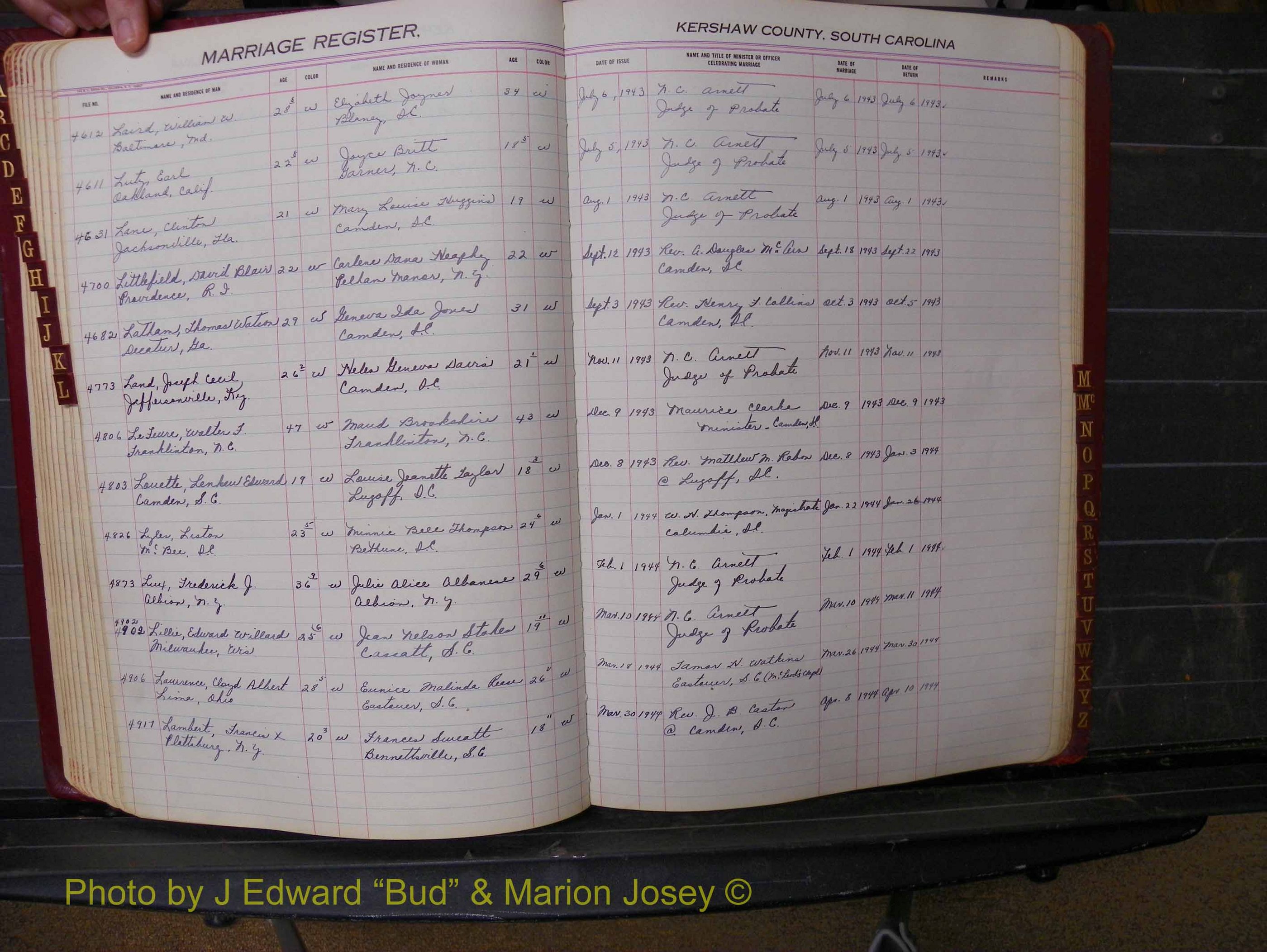 Kershaw Marriages, 1936-1944, White Index L (178).JPG