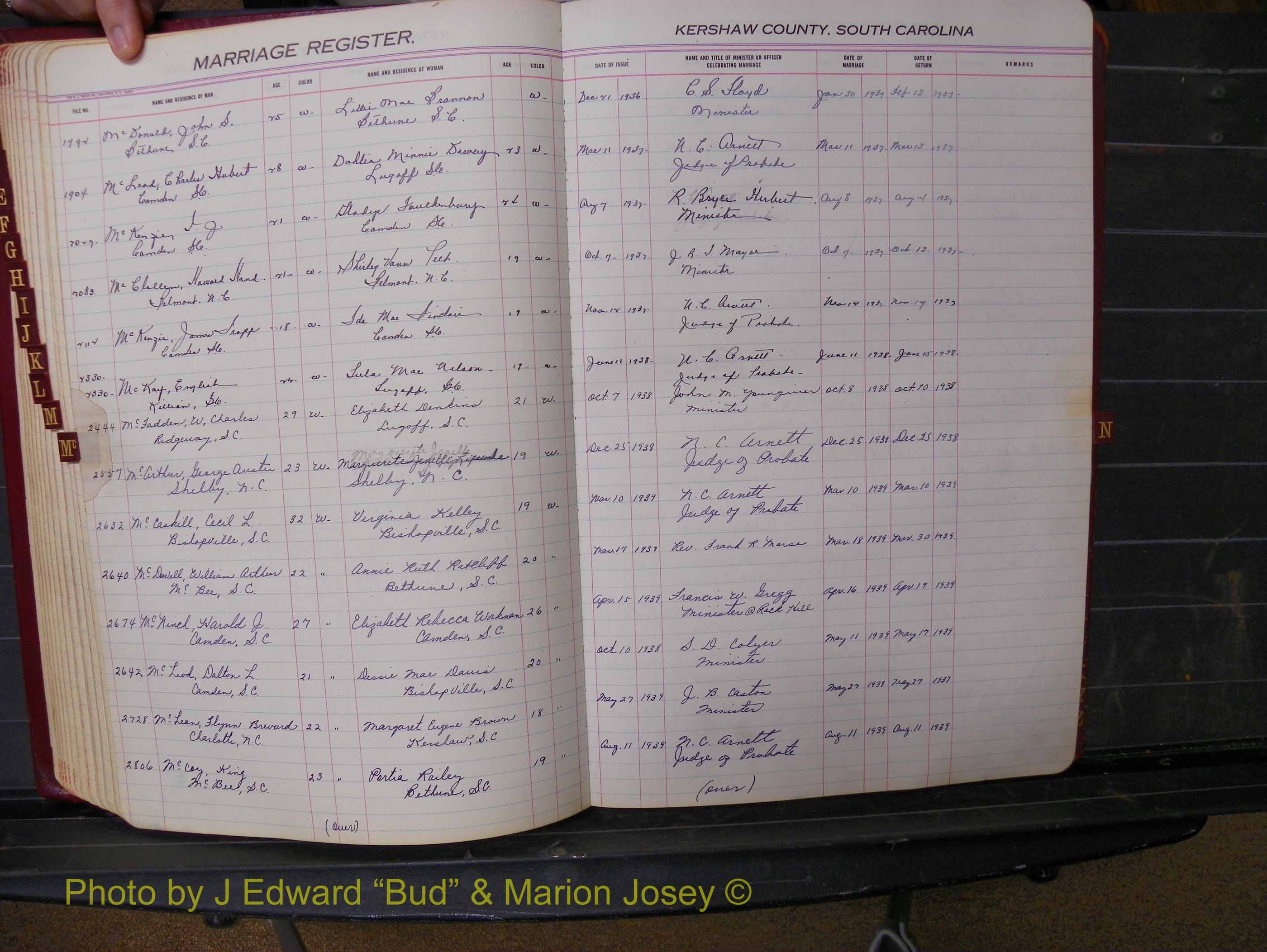 Kershaw Marriages, 1936-1944, White Index Mc (189).JPG