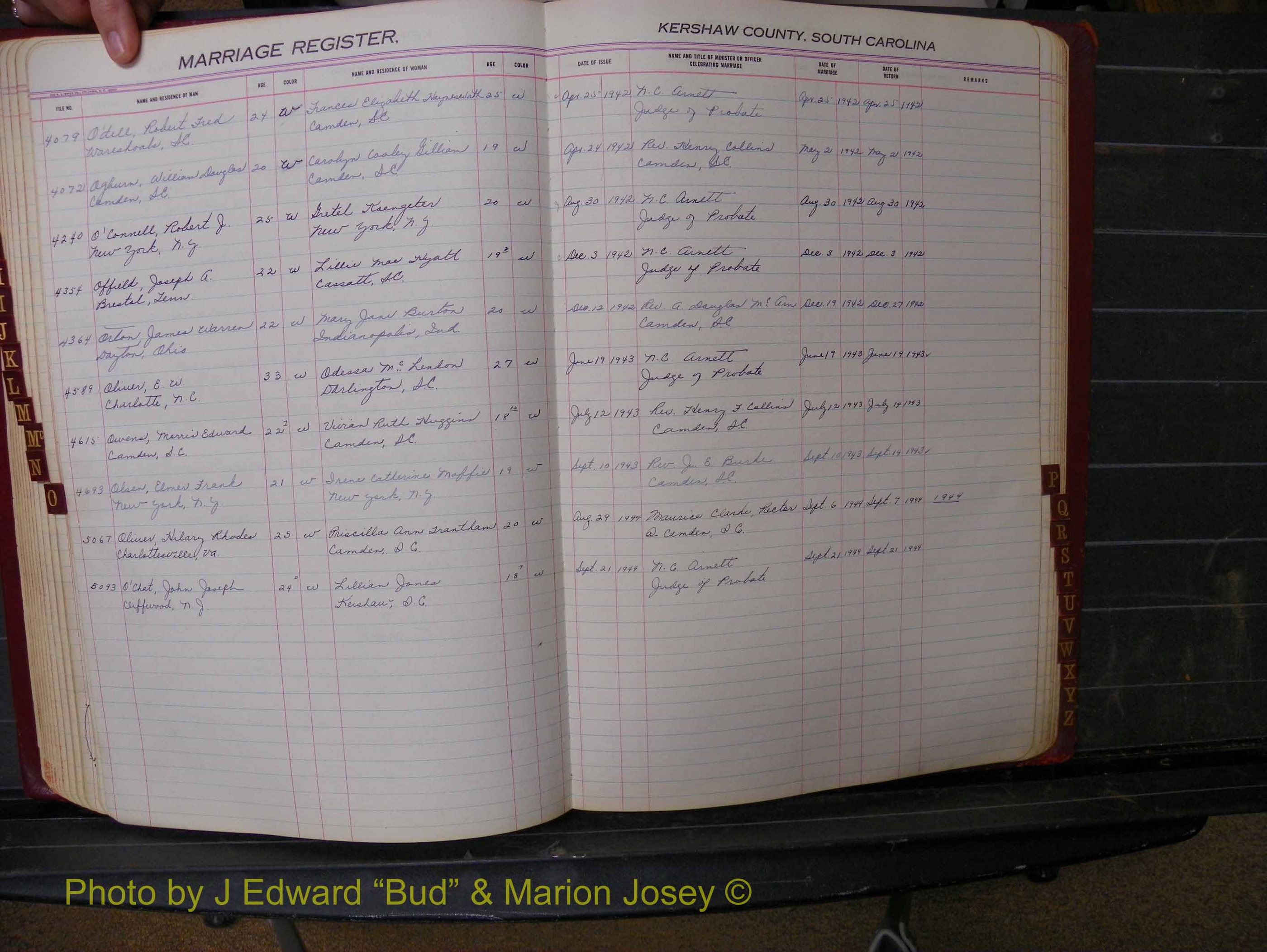 Kershaw Marriages, 1936-1944, White Index O (197).JPG