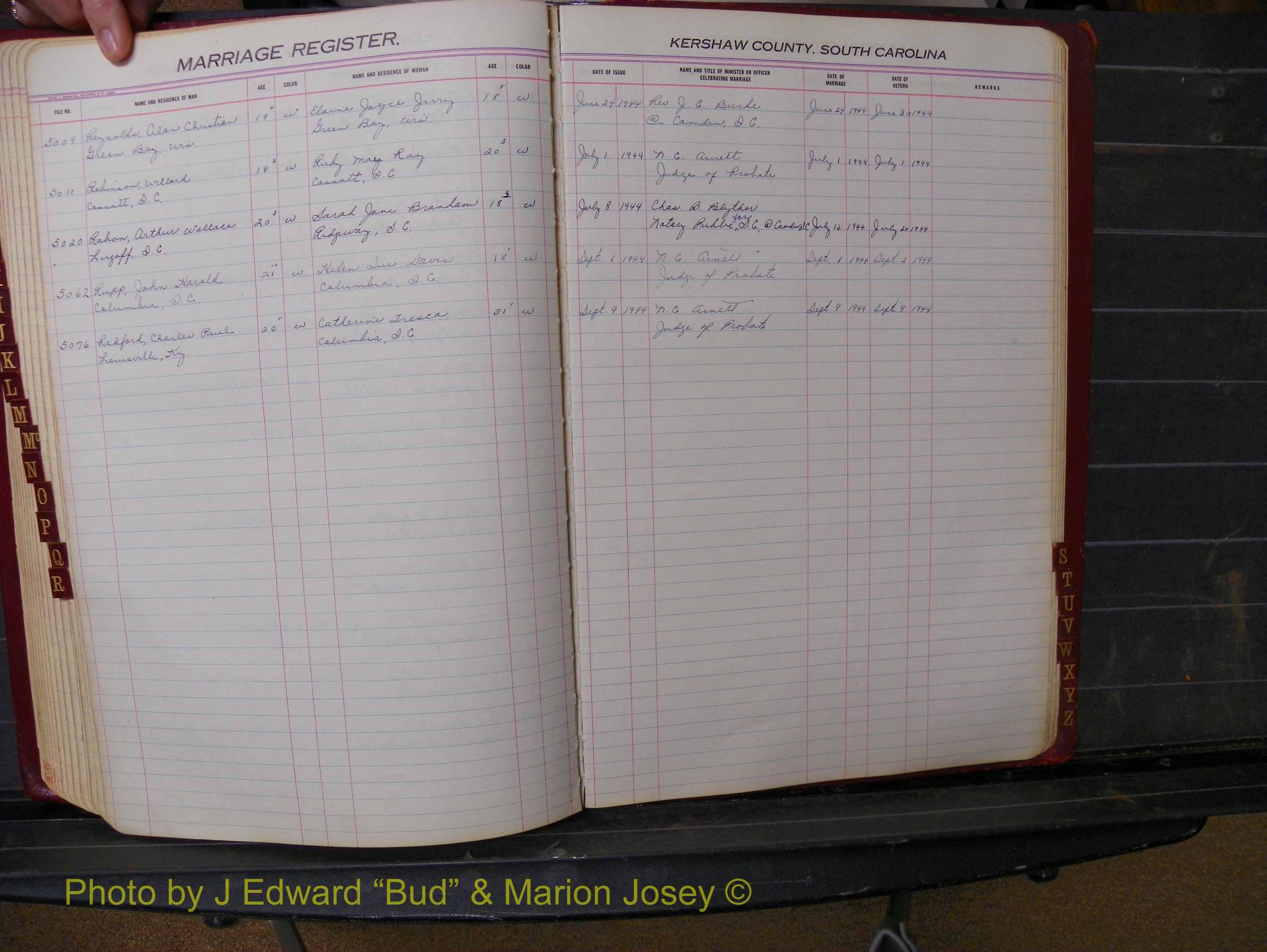 Kershaw Marriages, 1936-1944, White Index R (208).JPG