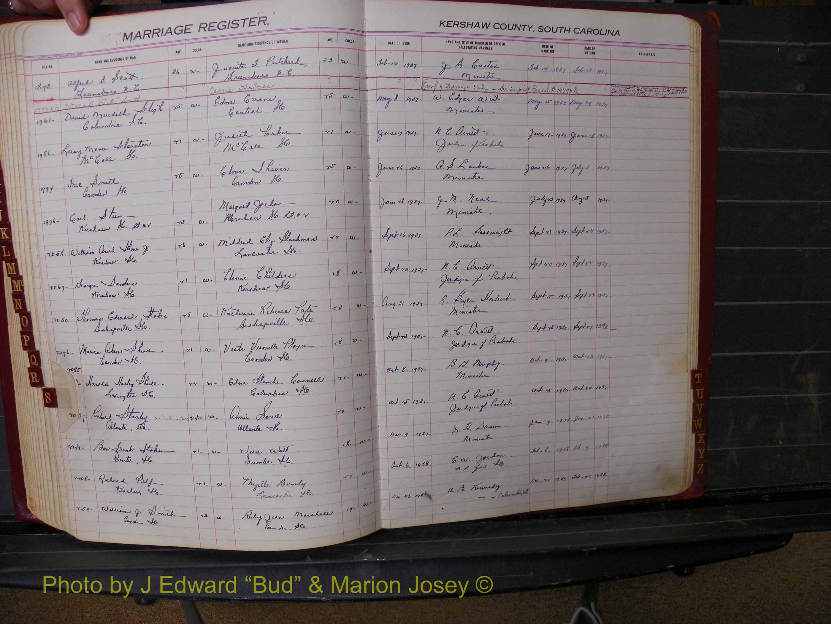 Kershaw Marriages, 1936-1944, White Index S (209).JPG