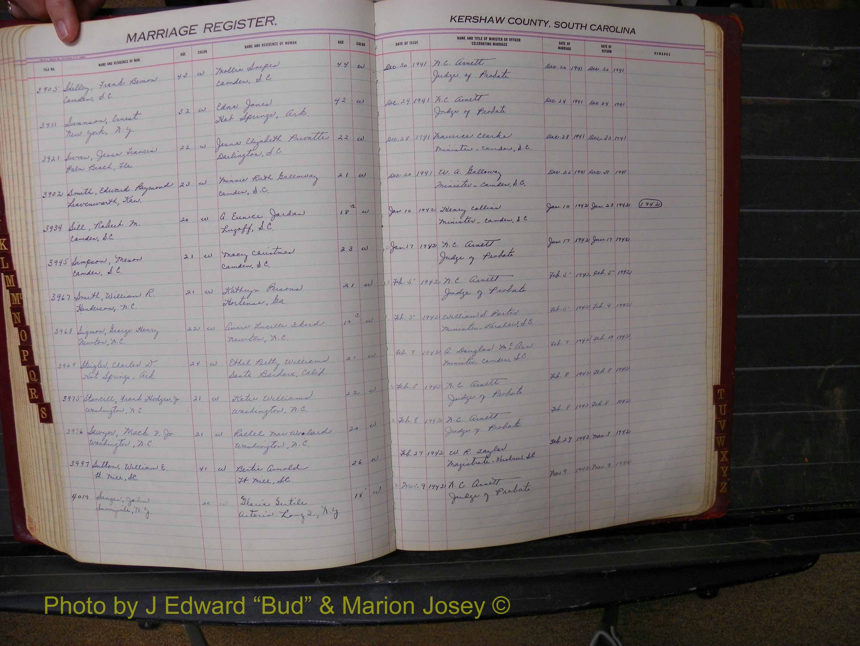 Kershaw Marriages, 1936-1944, White Index S (214).JPG