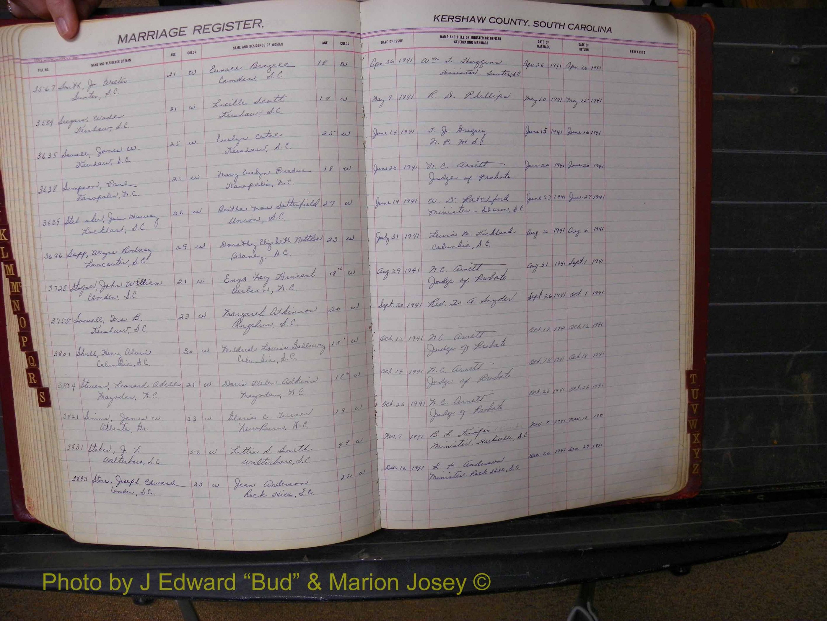 Kershaw Marriages, 1936-1944, White Index S (215).JPG
