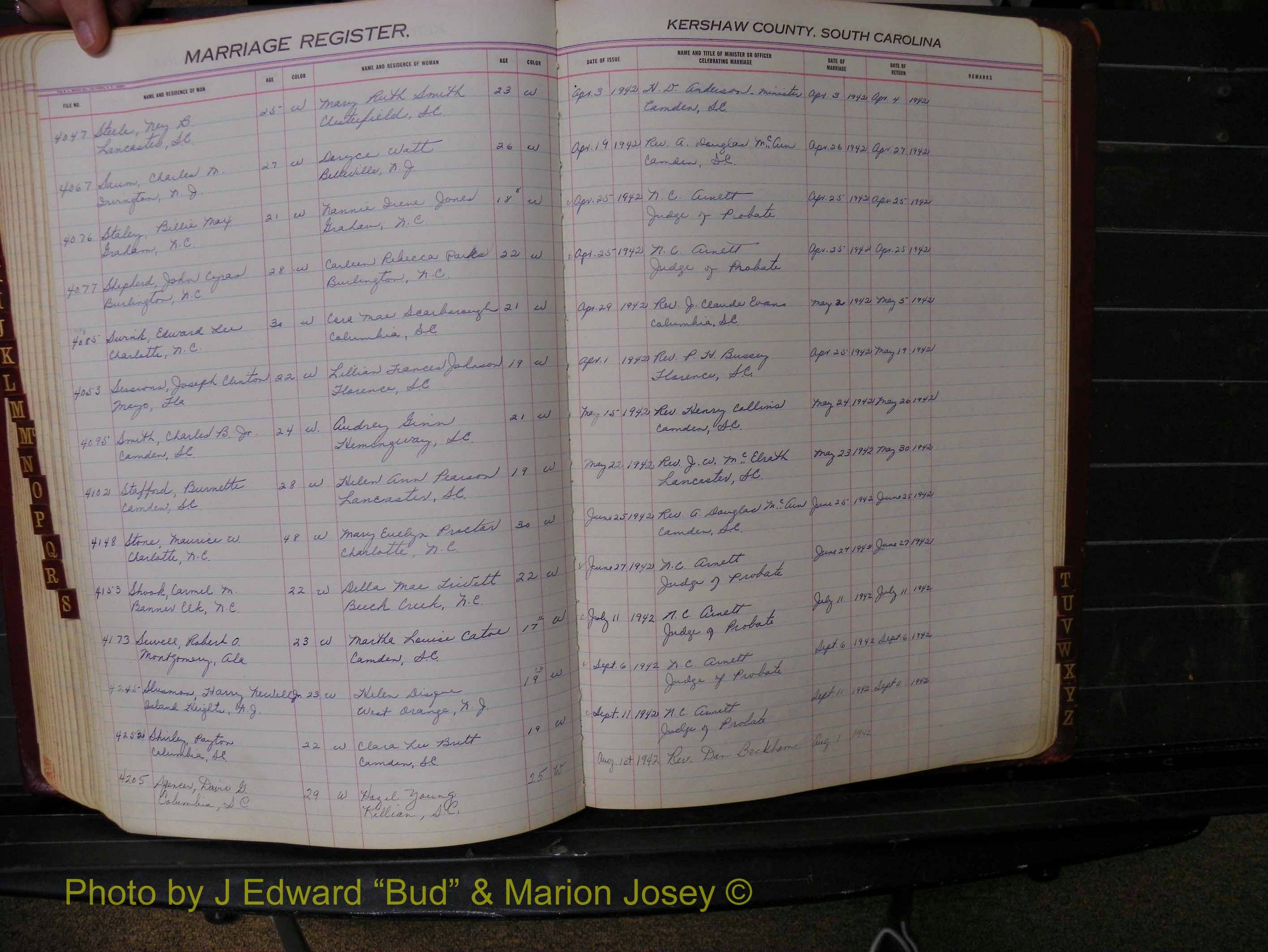 Kershaw Marriages, 1936-1944, White Index S (216).JPG