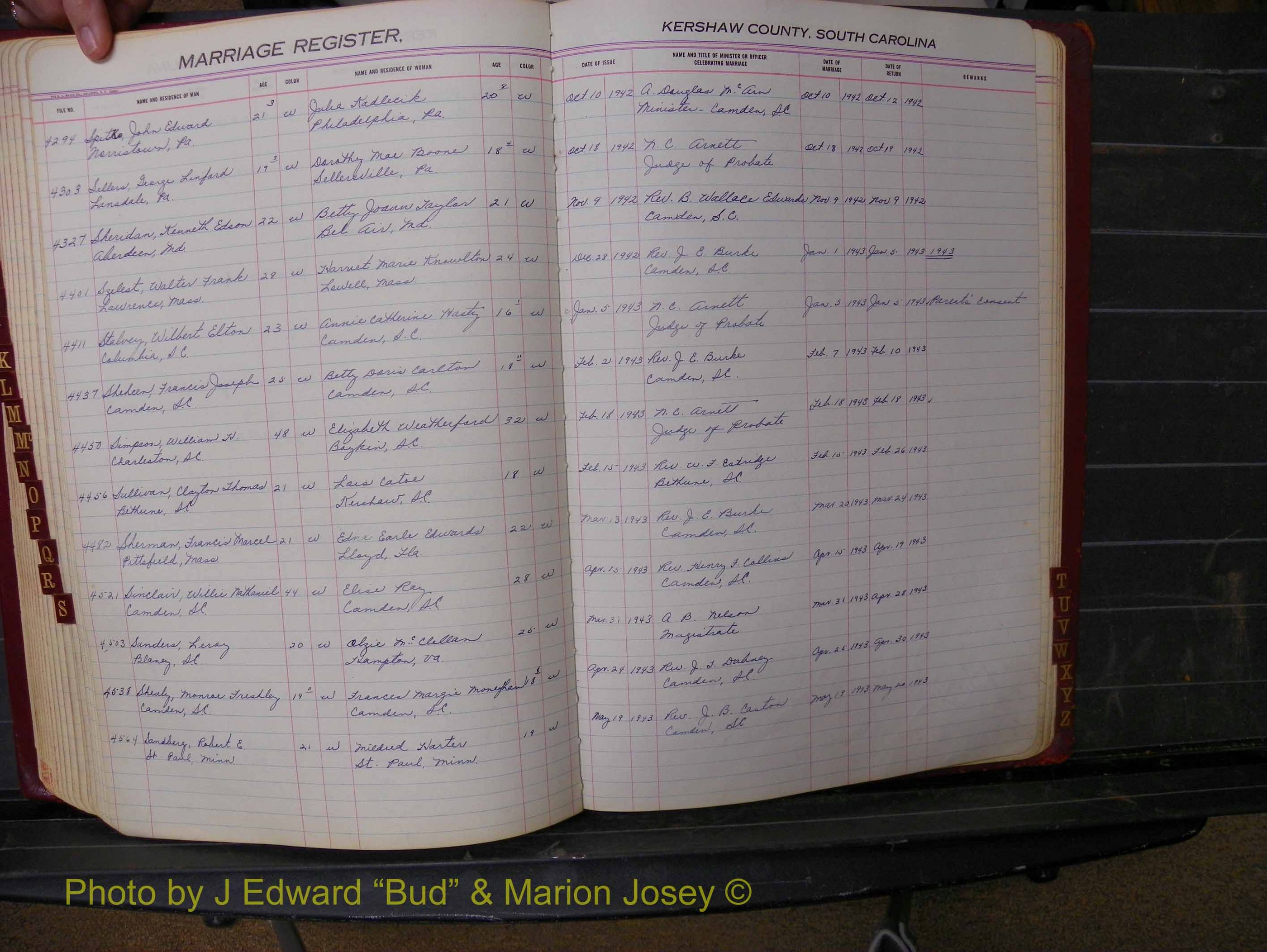 Kershaw Marriages, 1936-1944, White Index S (217).JPG