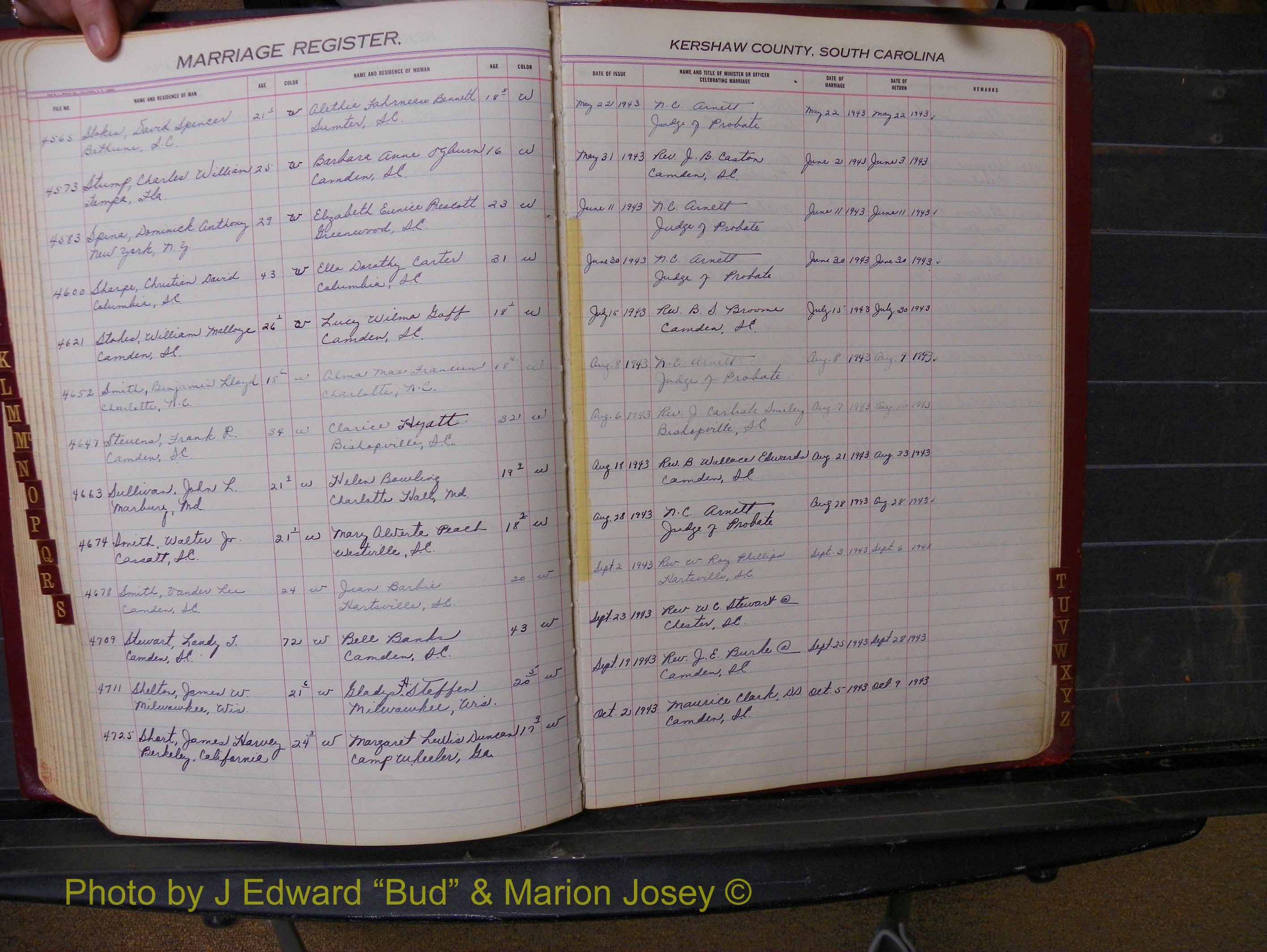 Kershaw Marriages, 1936-1944, White Index S (218).JPG