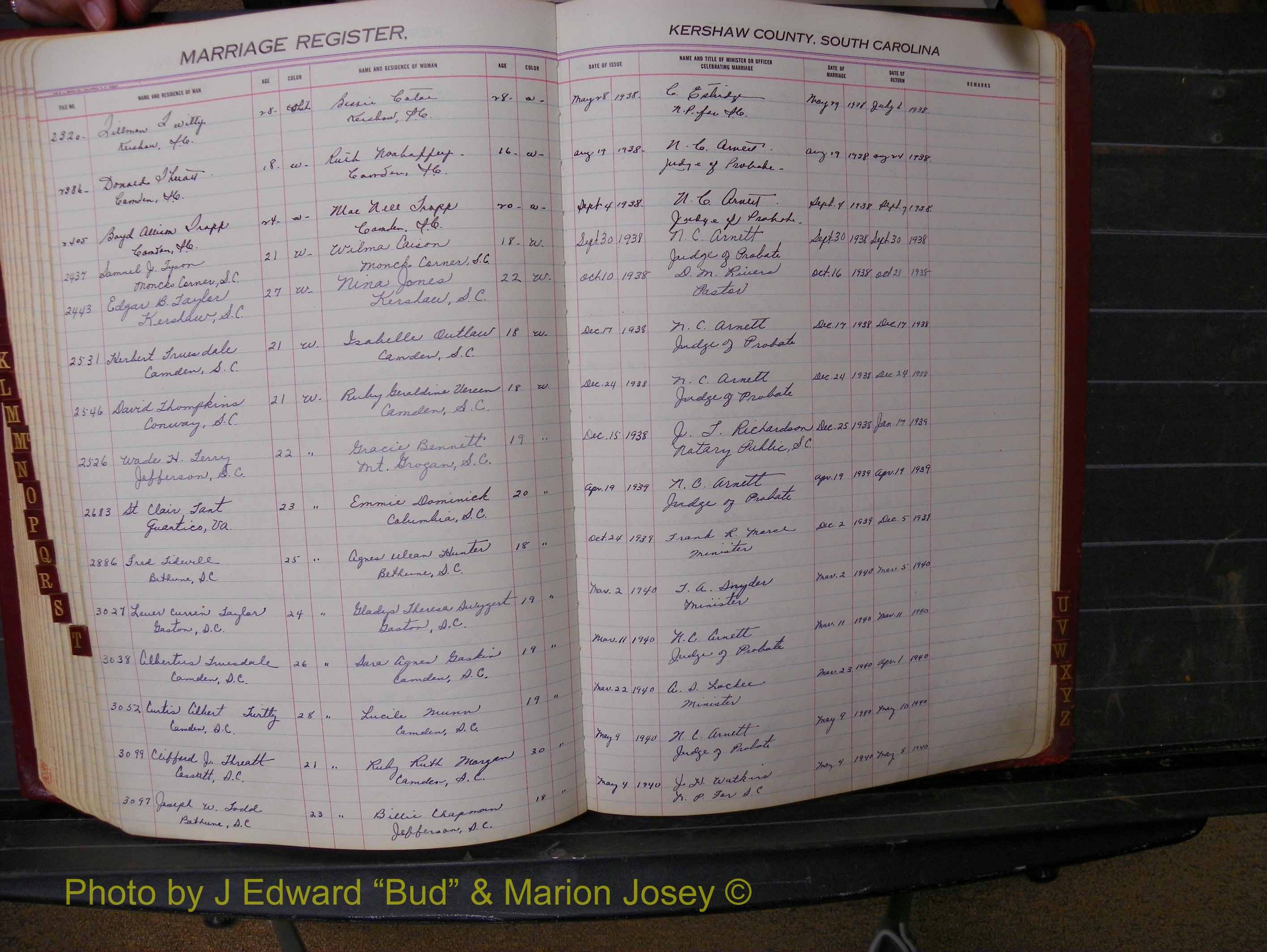 Kershaw Marriages, 1936-1944, White Index T (223).JPG