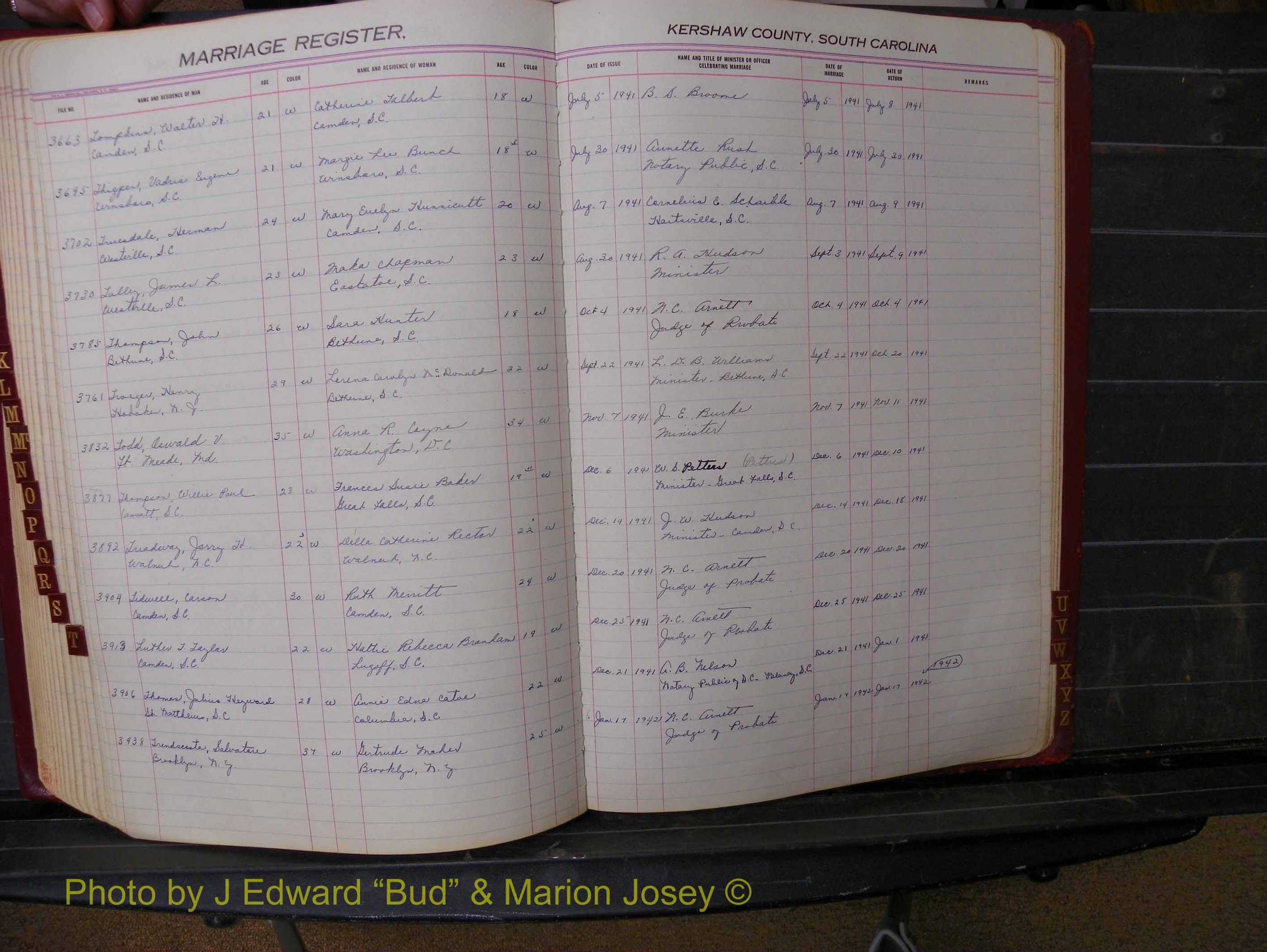 Kershaw Marriages, 1936-1944, White Index T (224).JPG