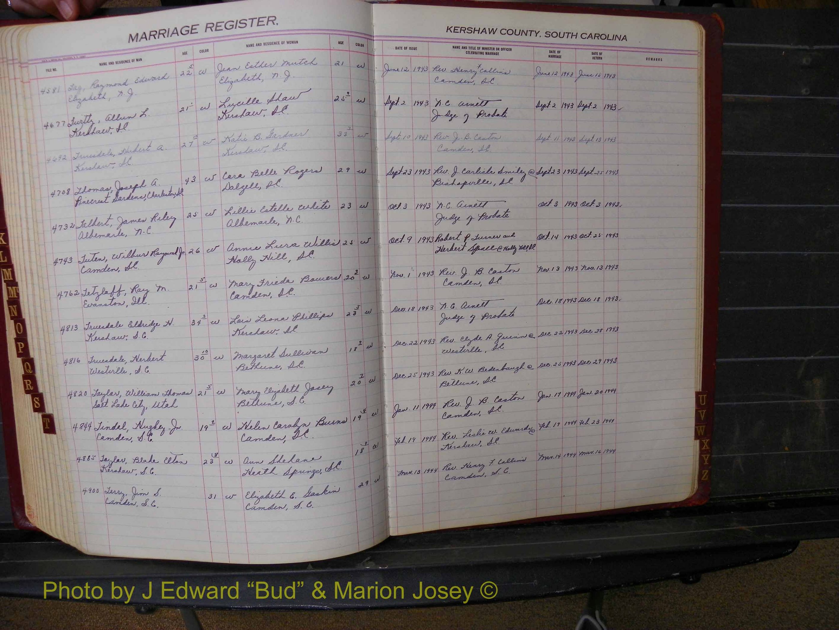 Kershaw Marriages, 1936-1944, White Index T (225).JPG