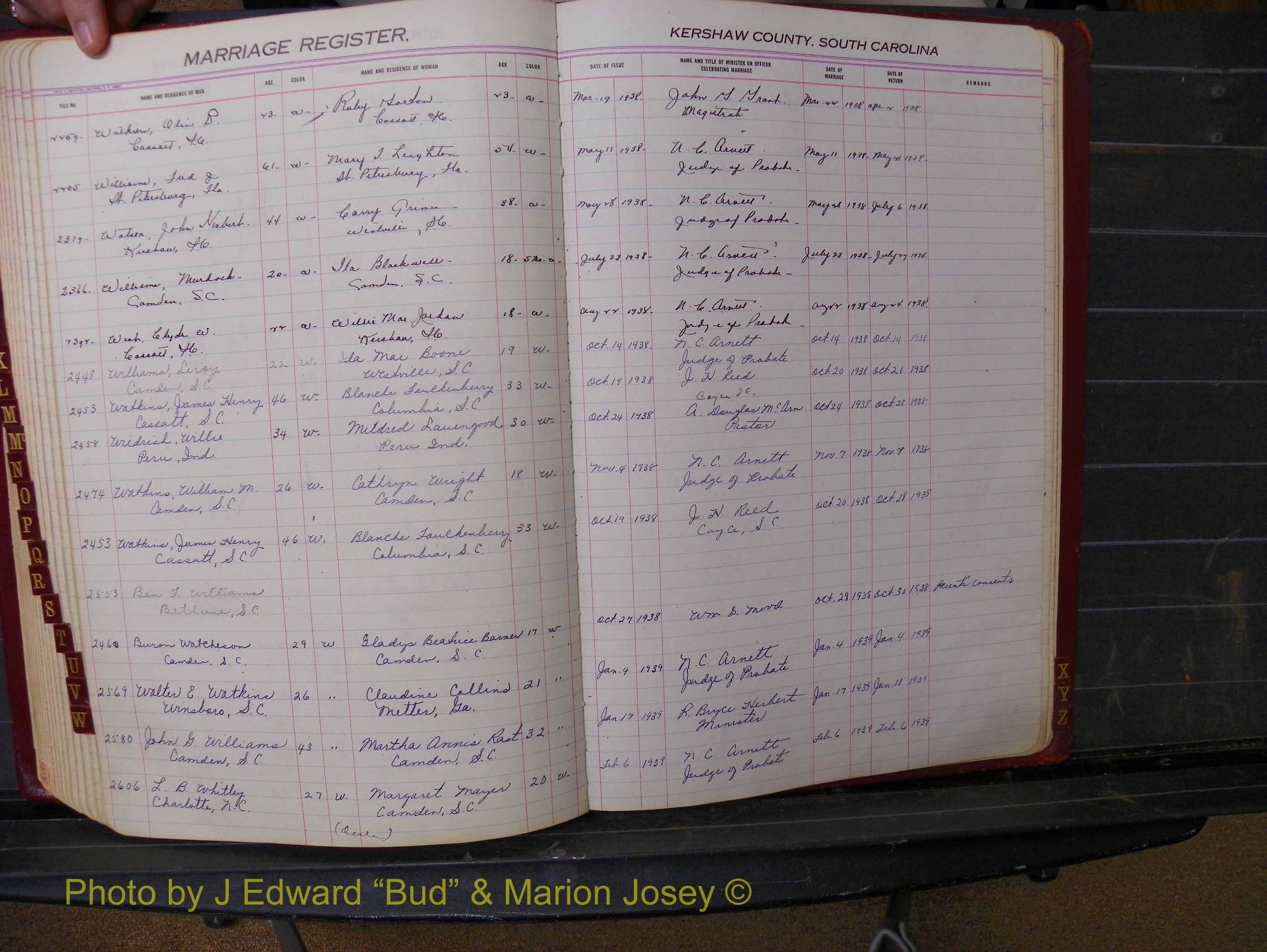 Kershaw Marriages, 1936-1944, White Index W (230).JPG