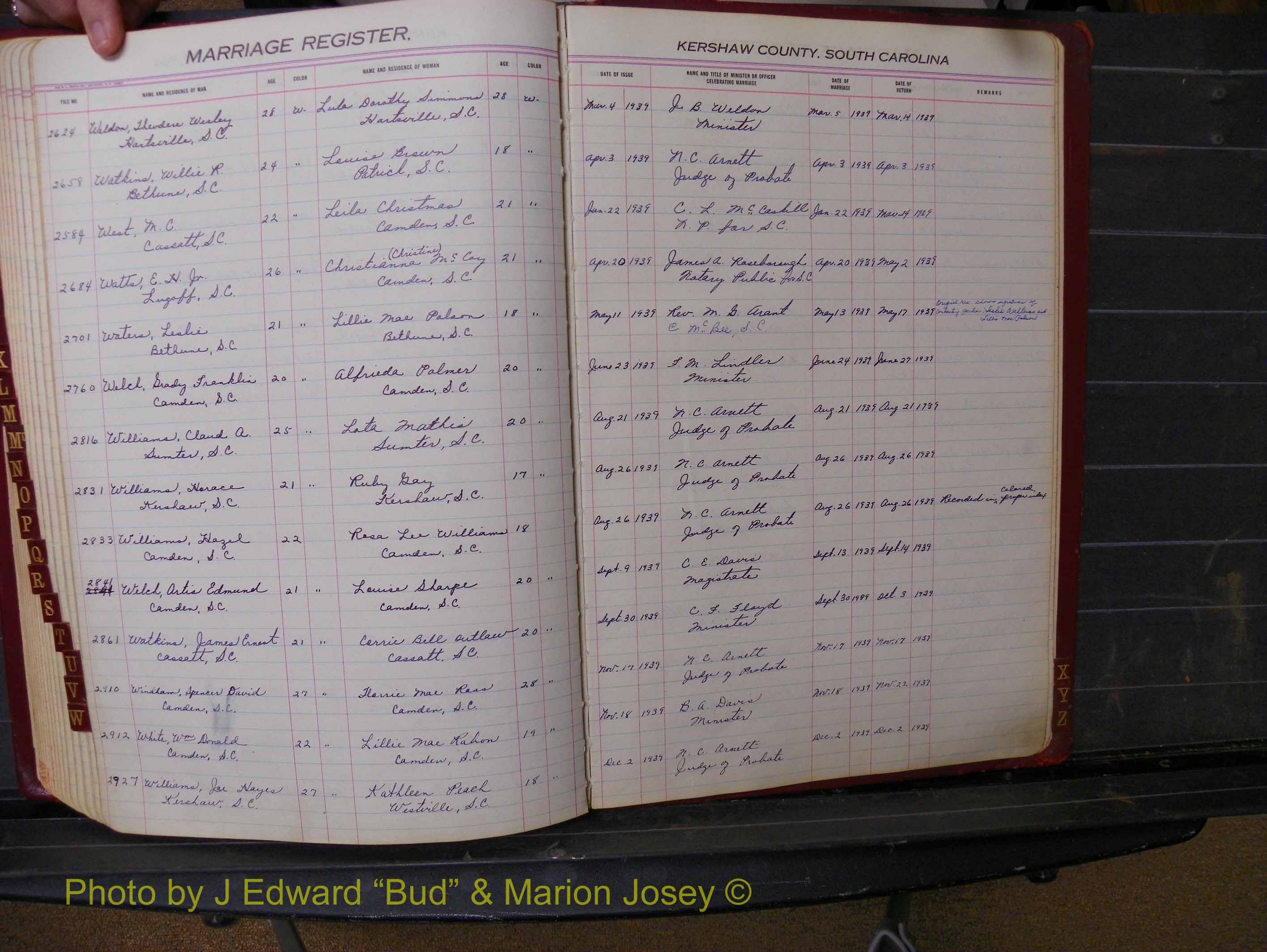 Kershaw Marriages, 1936-1944, White Index W (231).JPG