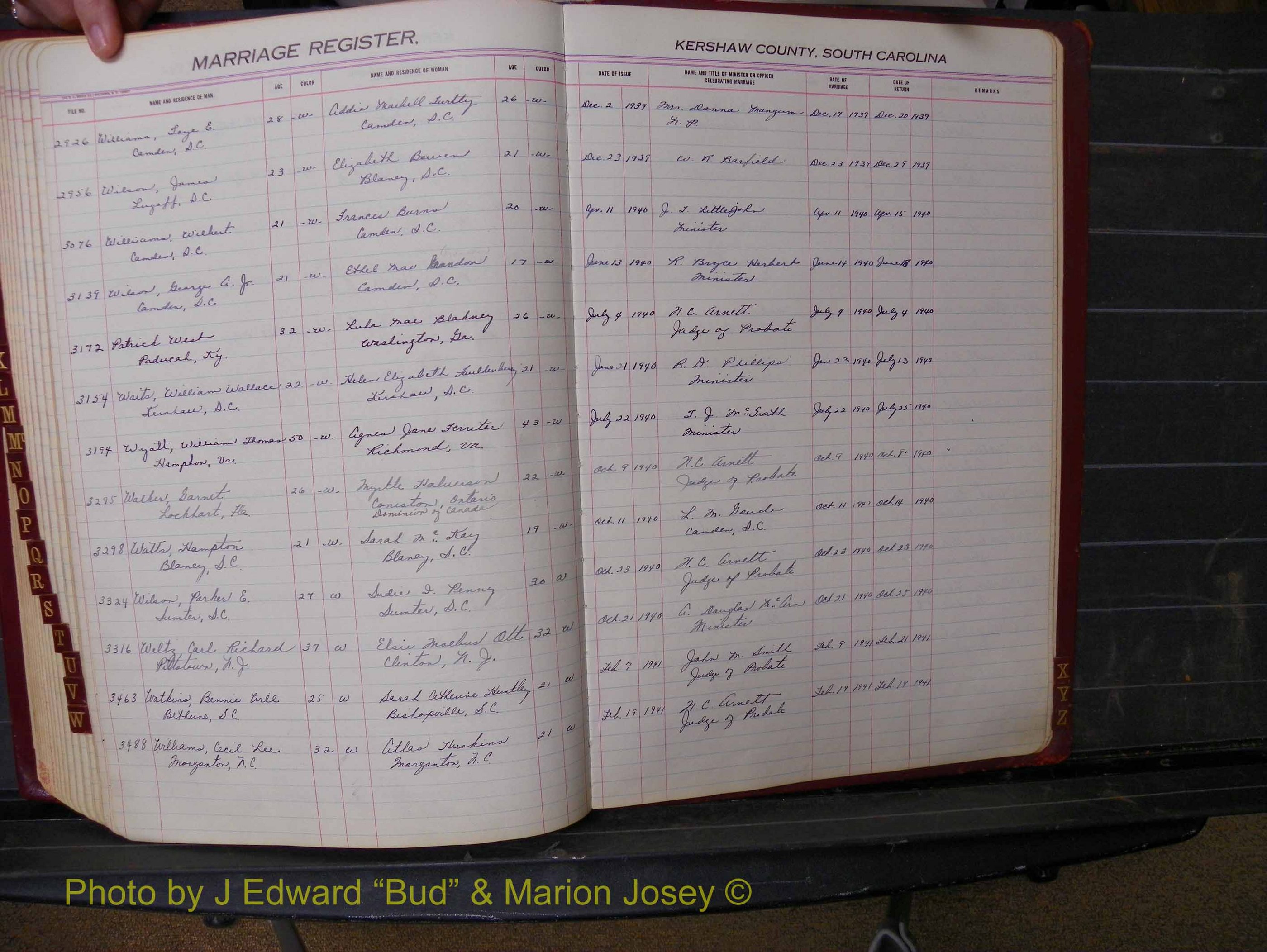 Kershaw Marriages, 1936-1944, White Index W (232).JPG