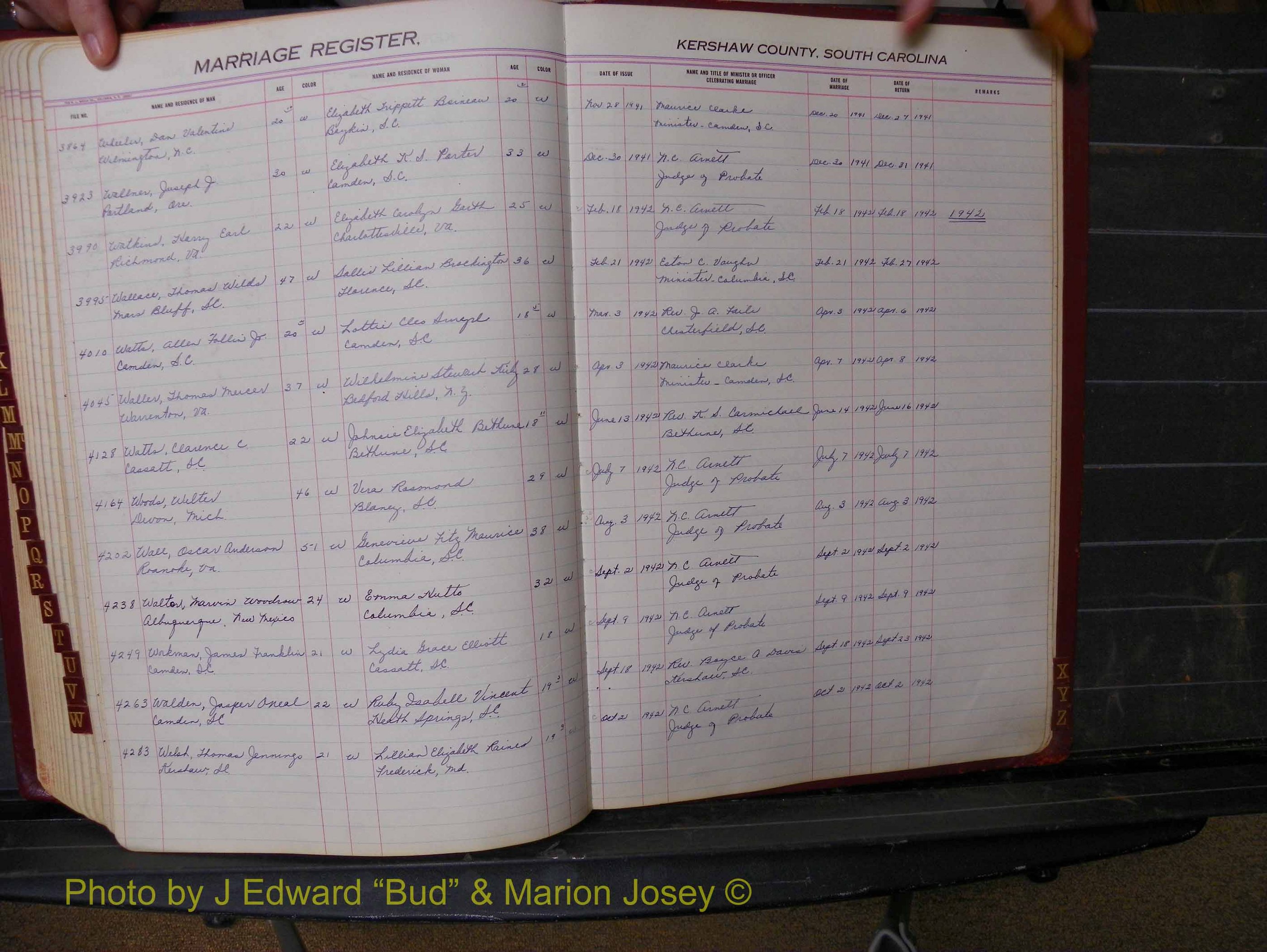 Kershaw Marriages, 1936-1944, White Index W (233).JPG