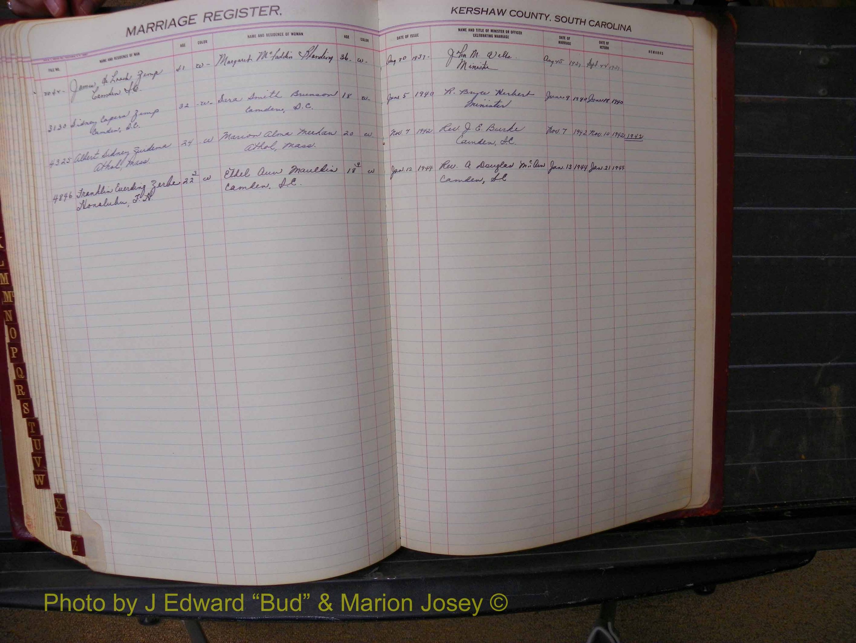 Kershaw Marriages, 1936-1944, White Index Z (241).JPG