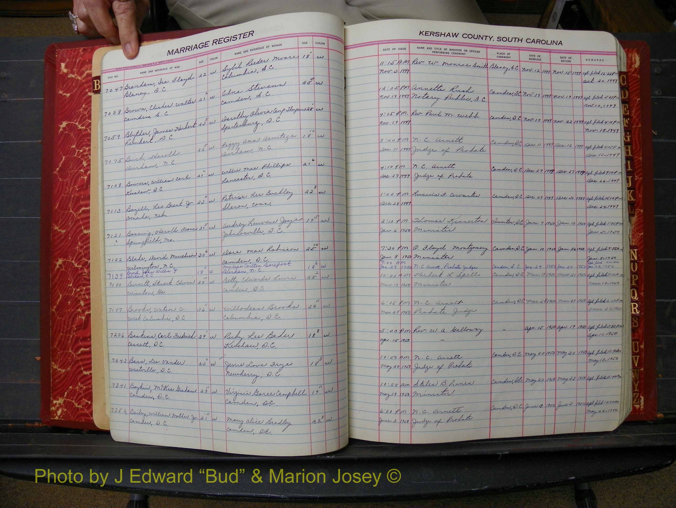 Kershaw Marriages, 1944-1960, White Index B (115).JPG