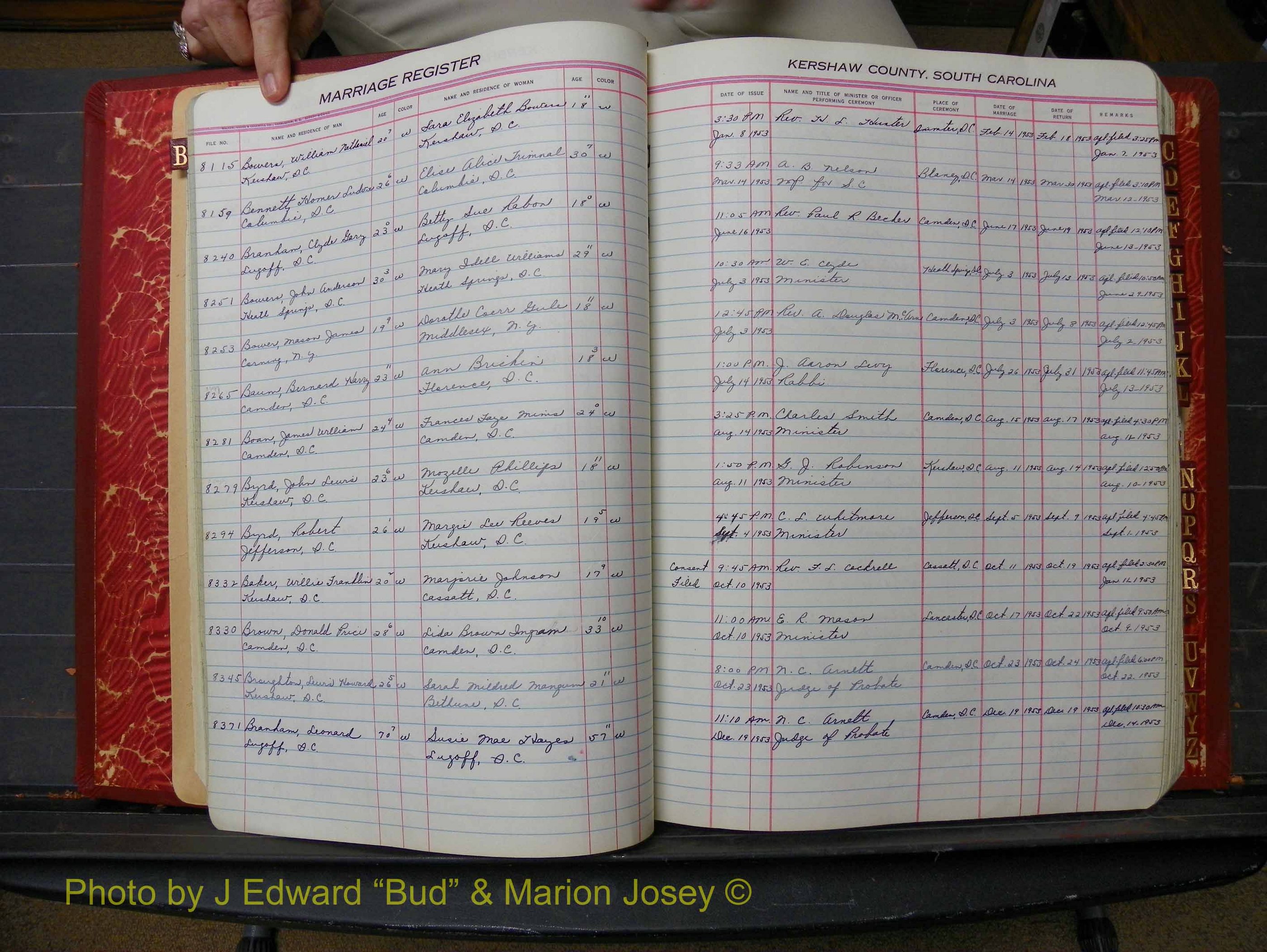 Kershaw Marriages, 1944-1960, White Index B (121).JPG