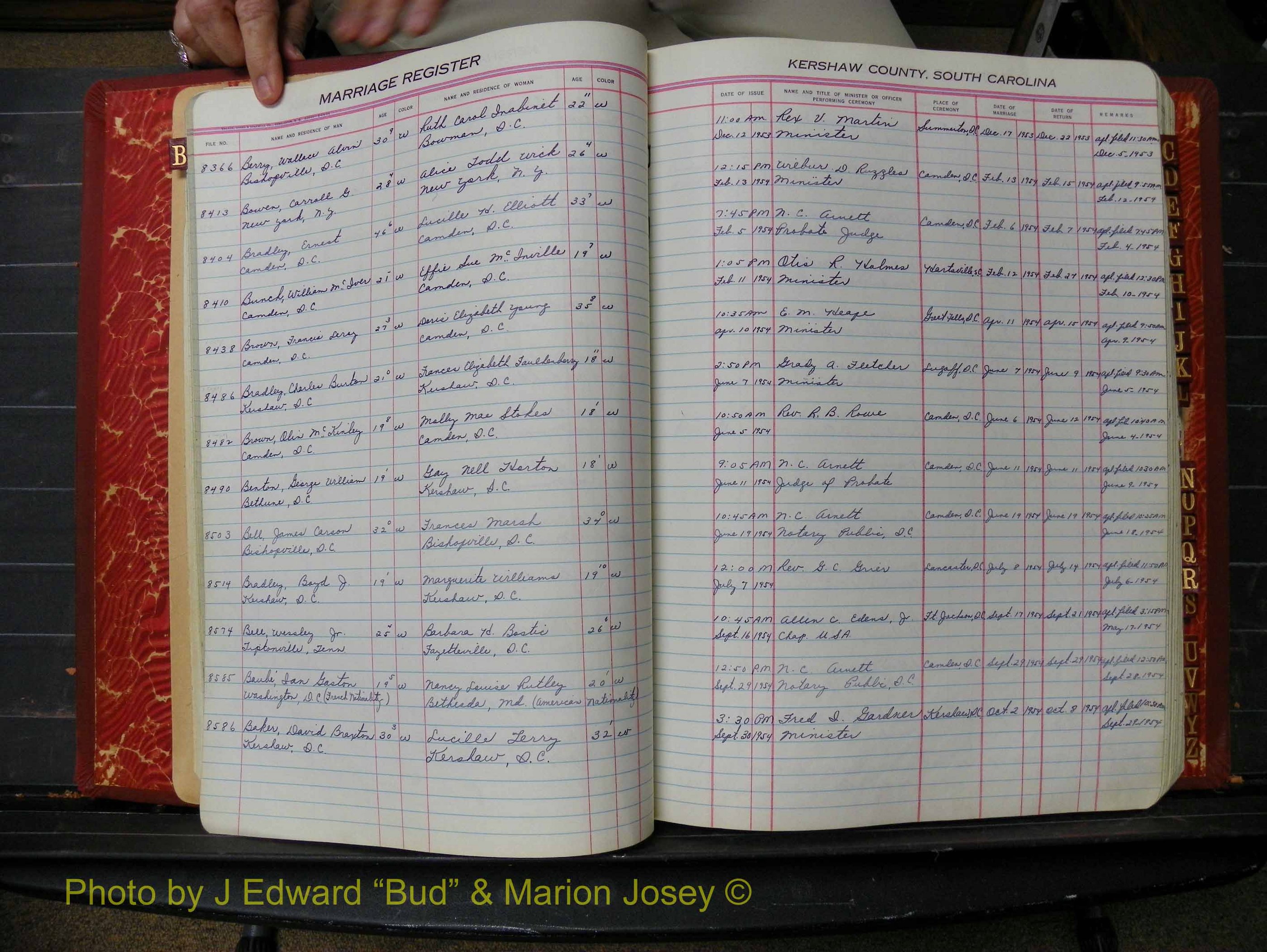 Kershaw Marriages, 1944-1960, White Index B (122).JPG