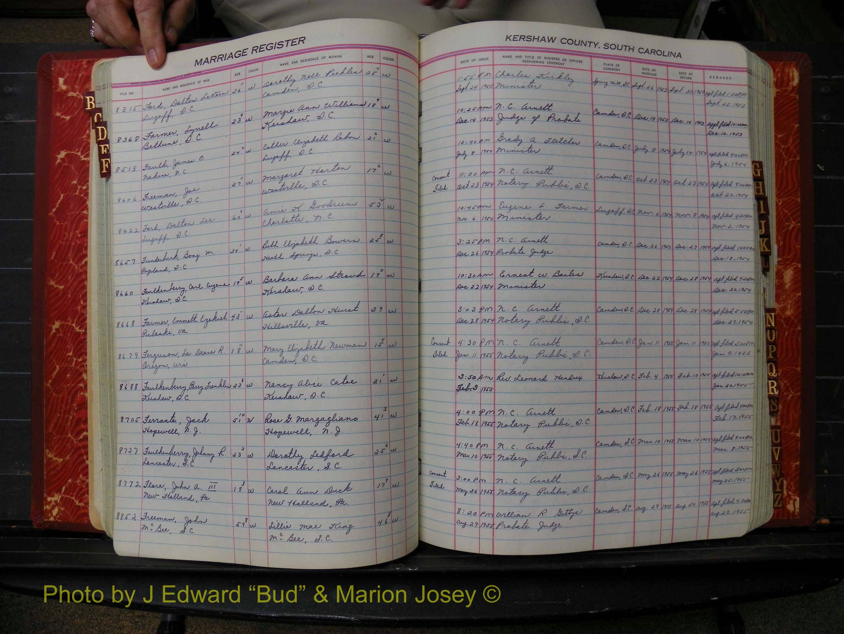 Kershaw Marriages, 1944-1960, White Index F (166).JPG