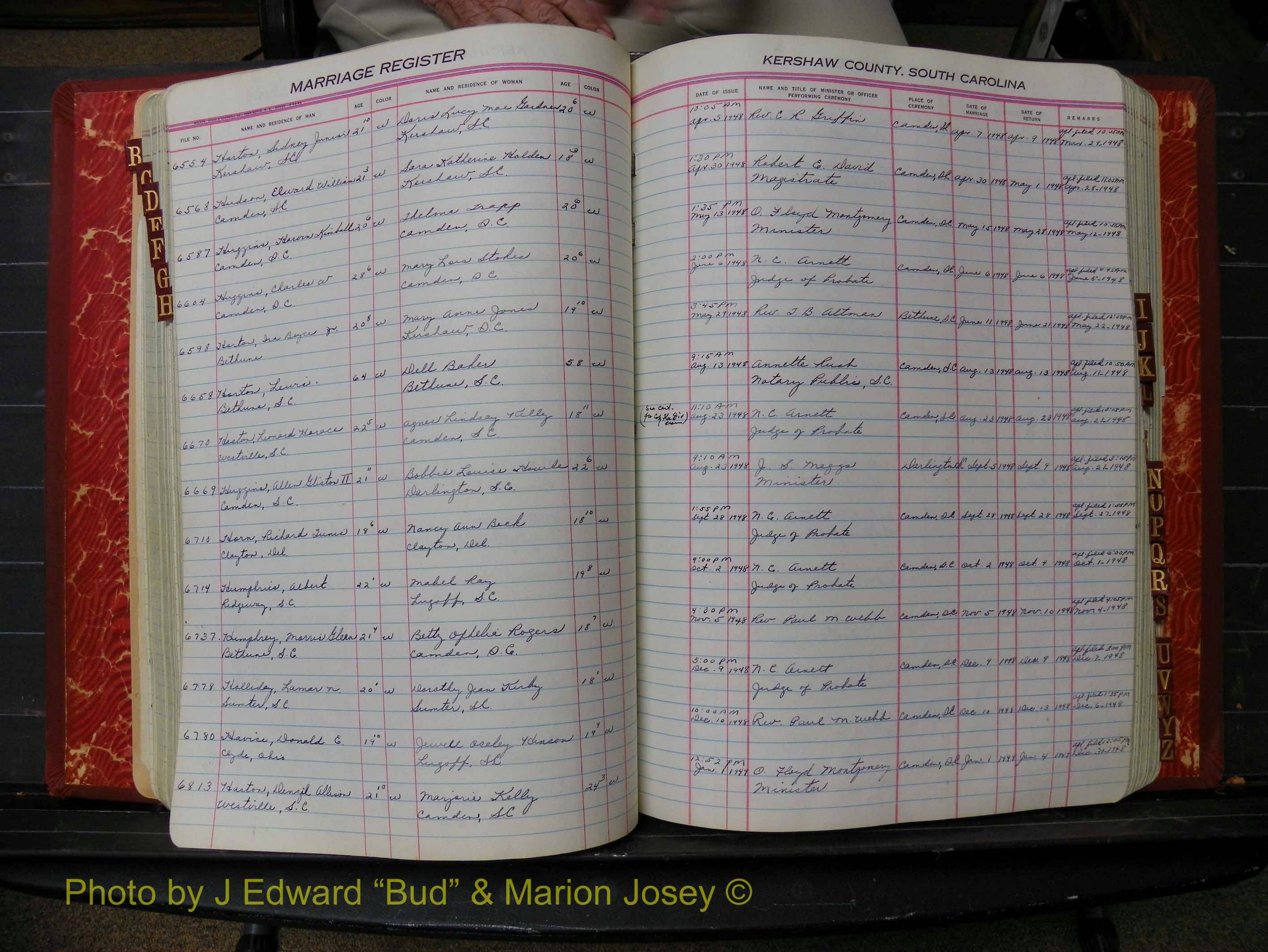 Kershaw Marriages, 1944-1960, White Index H (181).JPG