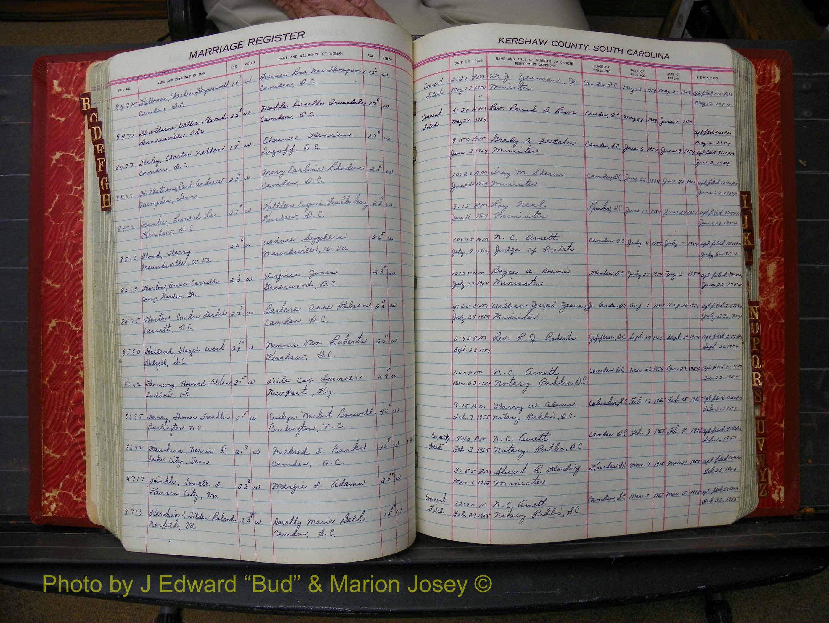 Kershaw Marriages, 1944-1960, White Index H (189).JPG