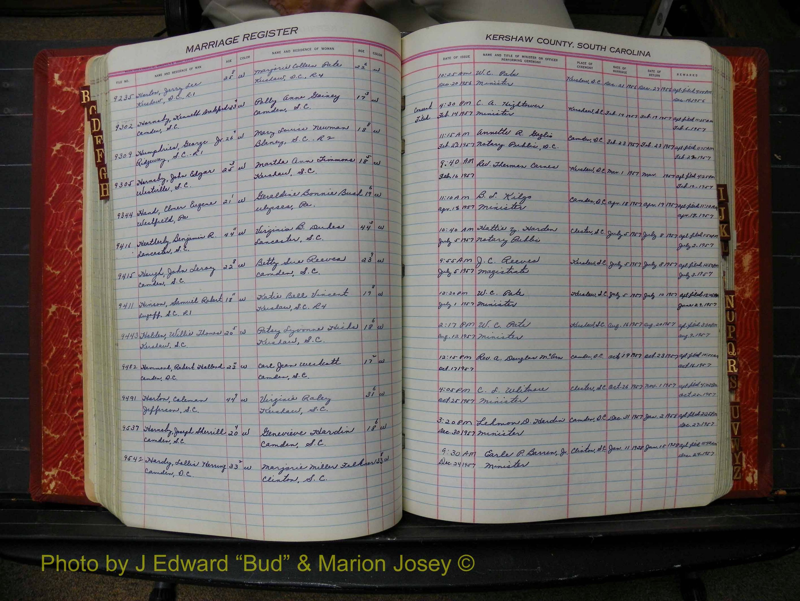 Kershaw Marriages, 1944-1960, White Index H (192).JPG