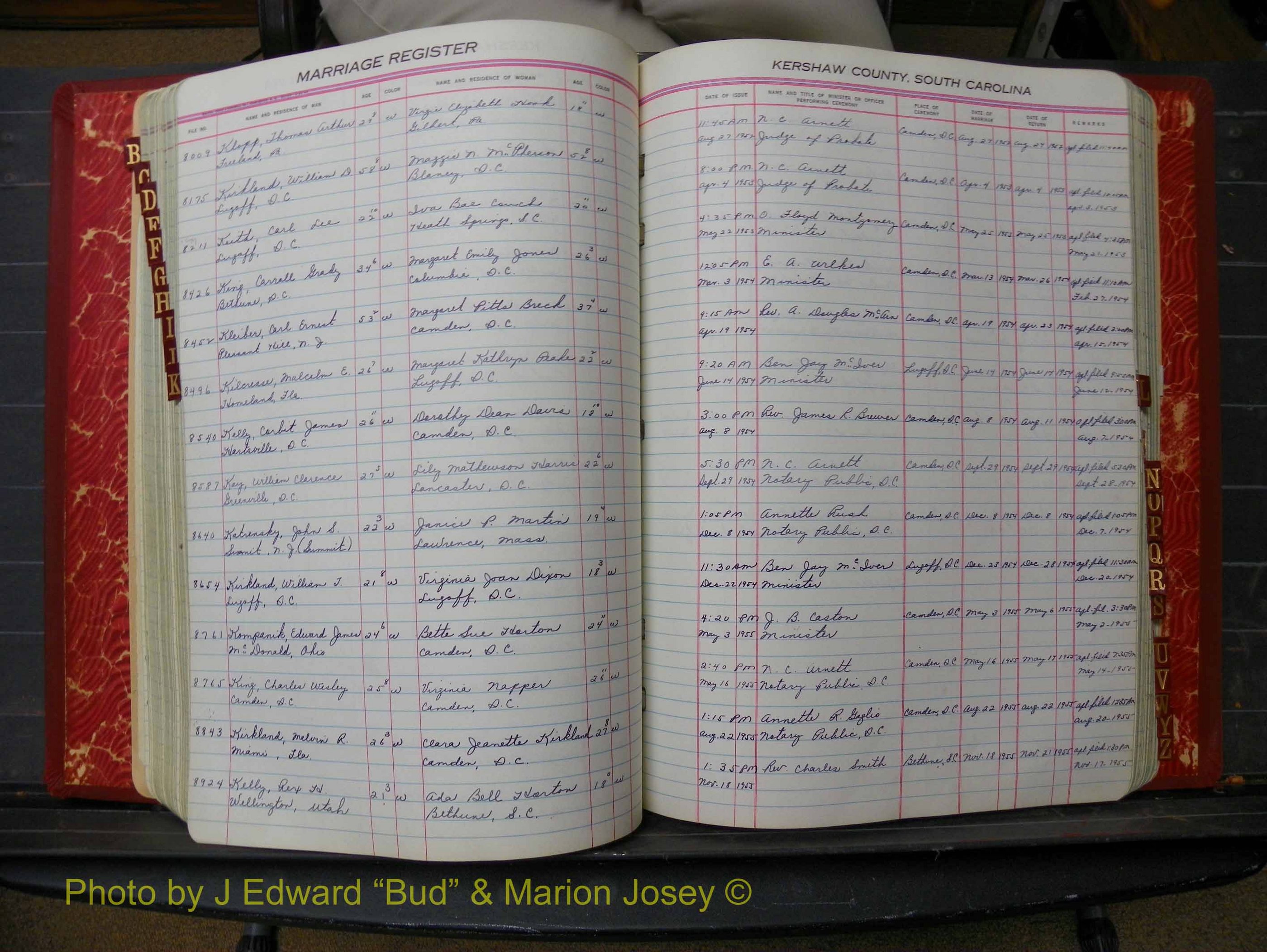 Kershaw Marriages, 1944-1960, White Index K (206).JPG