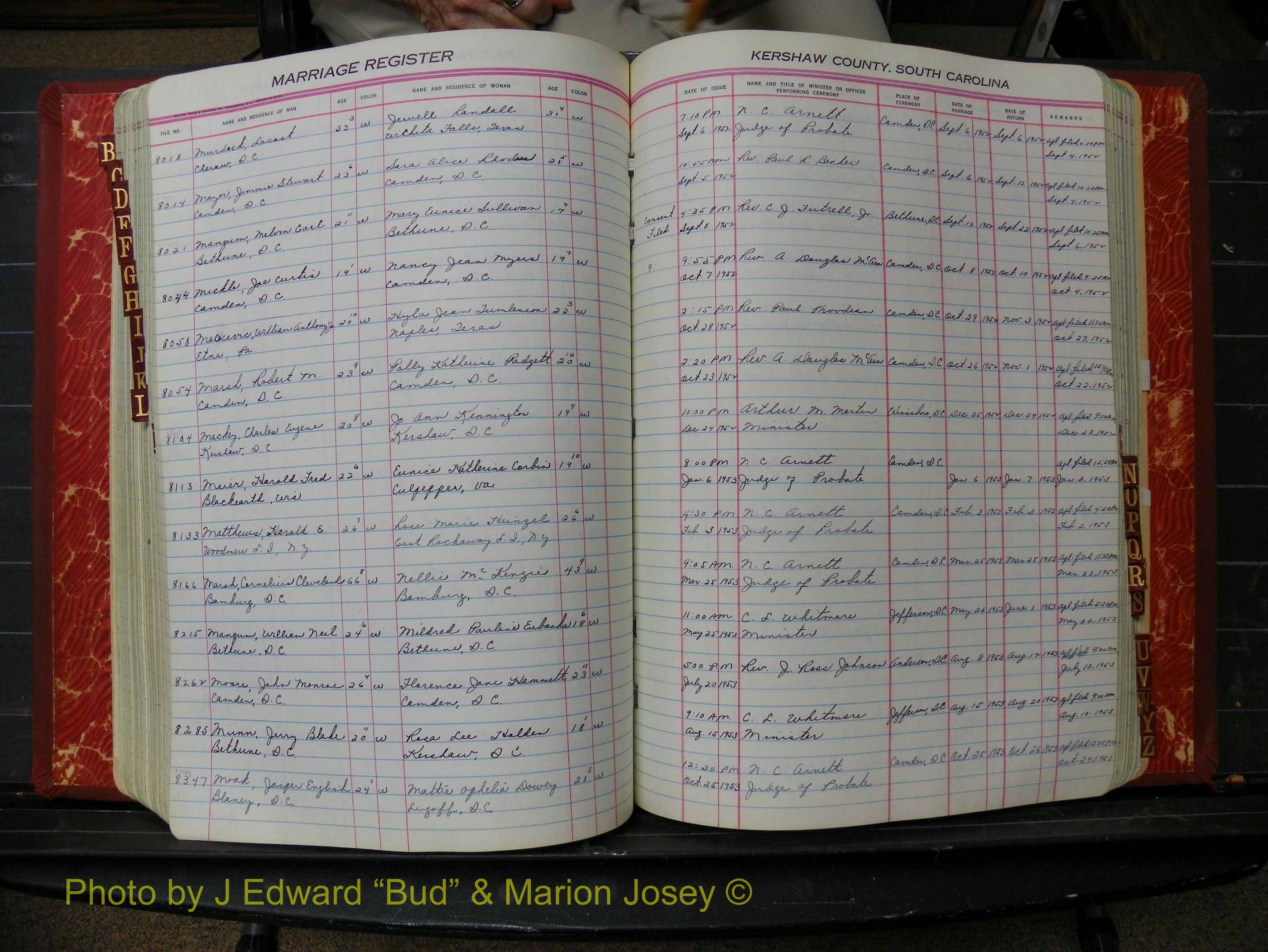 Kershaw Marriages, 1944-1960, White Index M (223).JPG