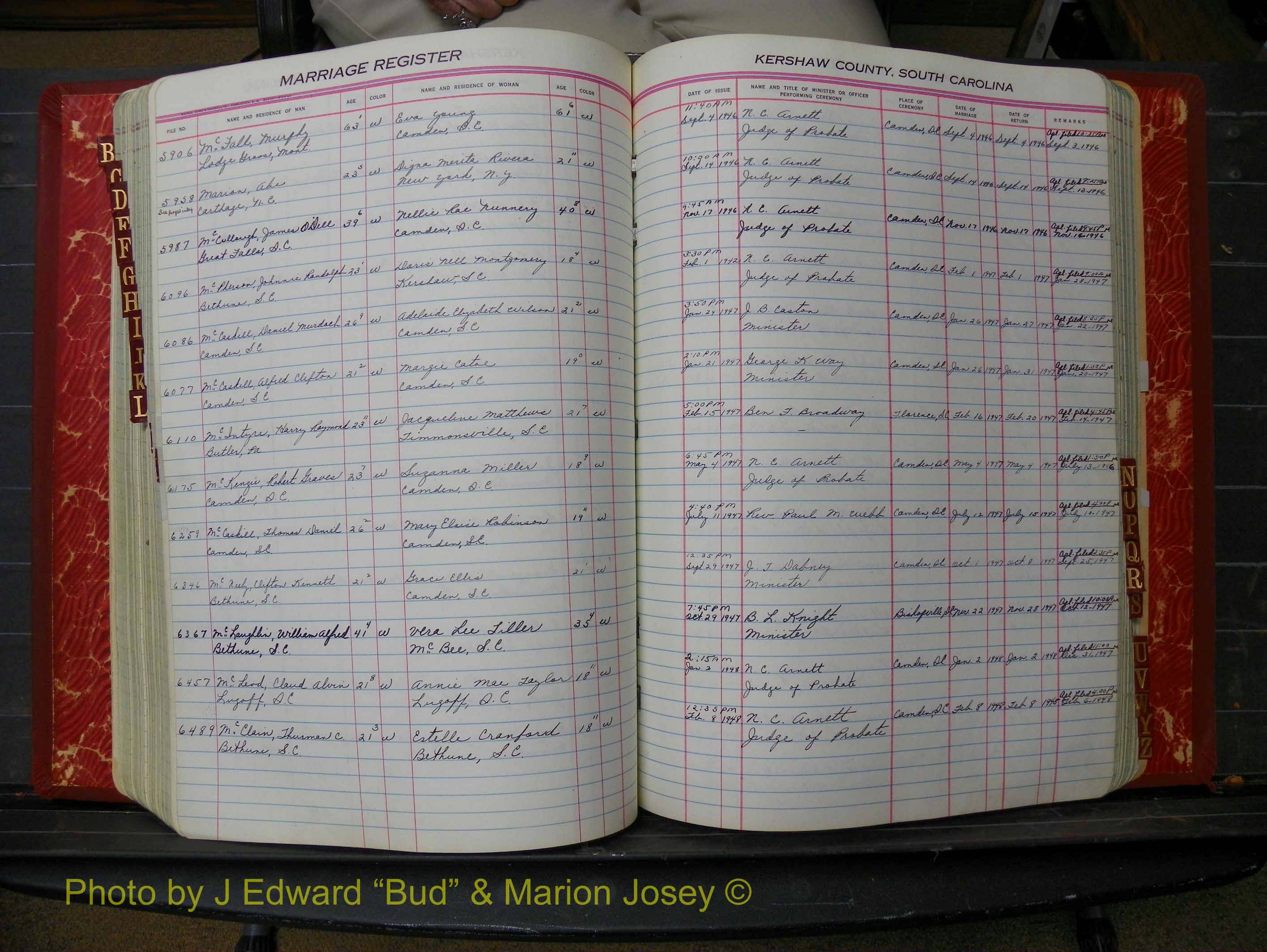 Kershaw Marriages, 1944-1960, White Index Mc (231).JPG
