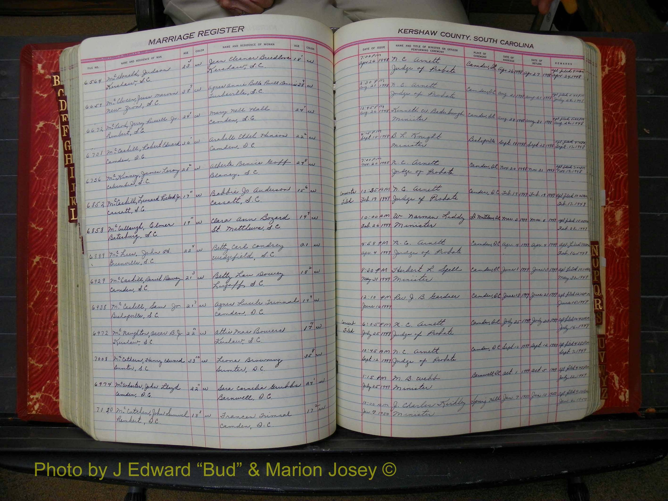 Kershaw Marriages, 1944-1960, White Index Mc (232).JPG