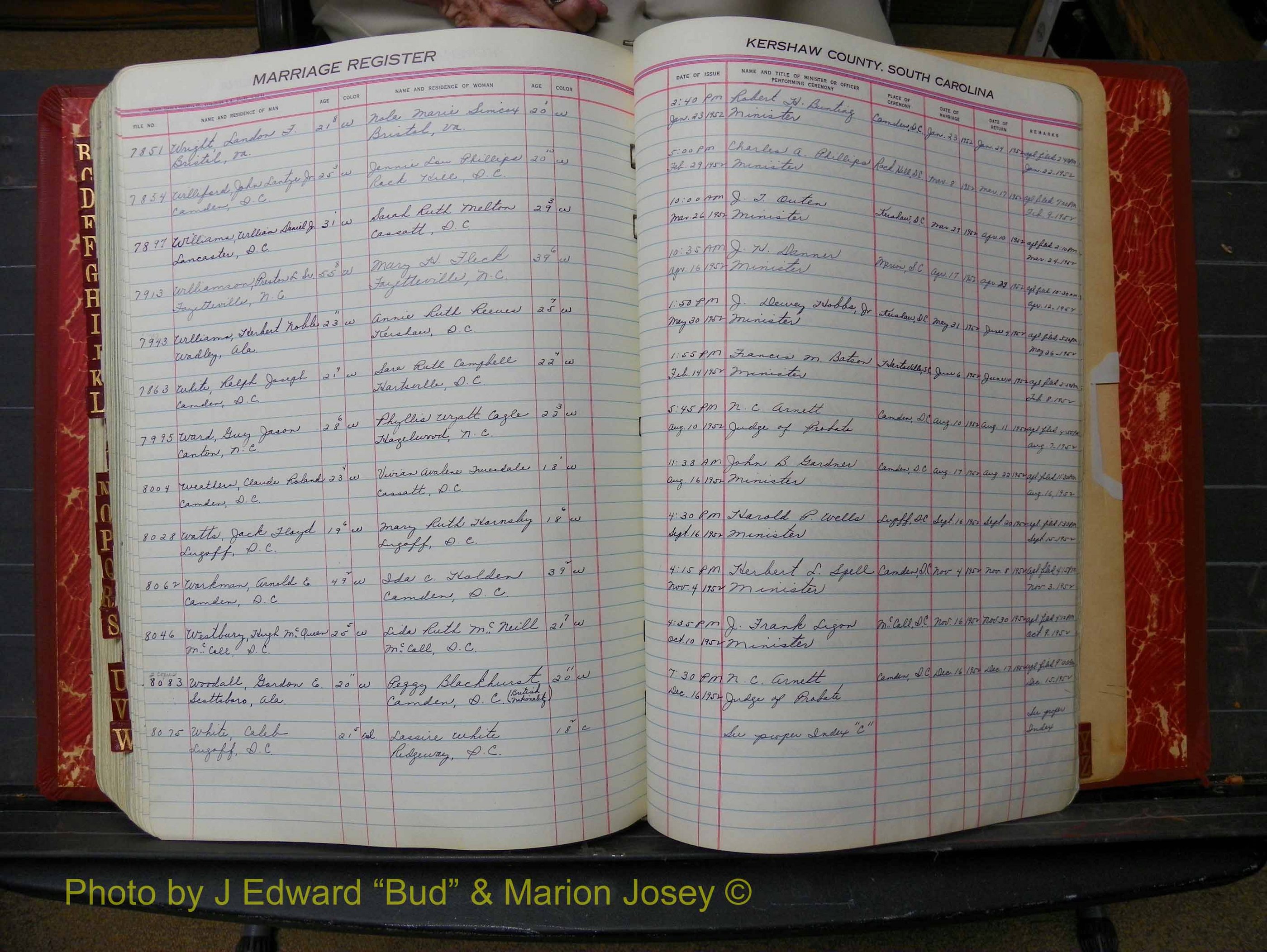 Kershaw Marriages, 1944-1960, White Index W (304).JPG