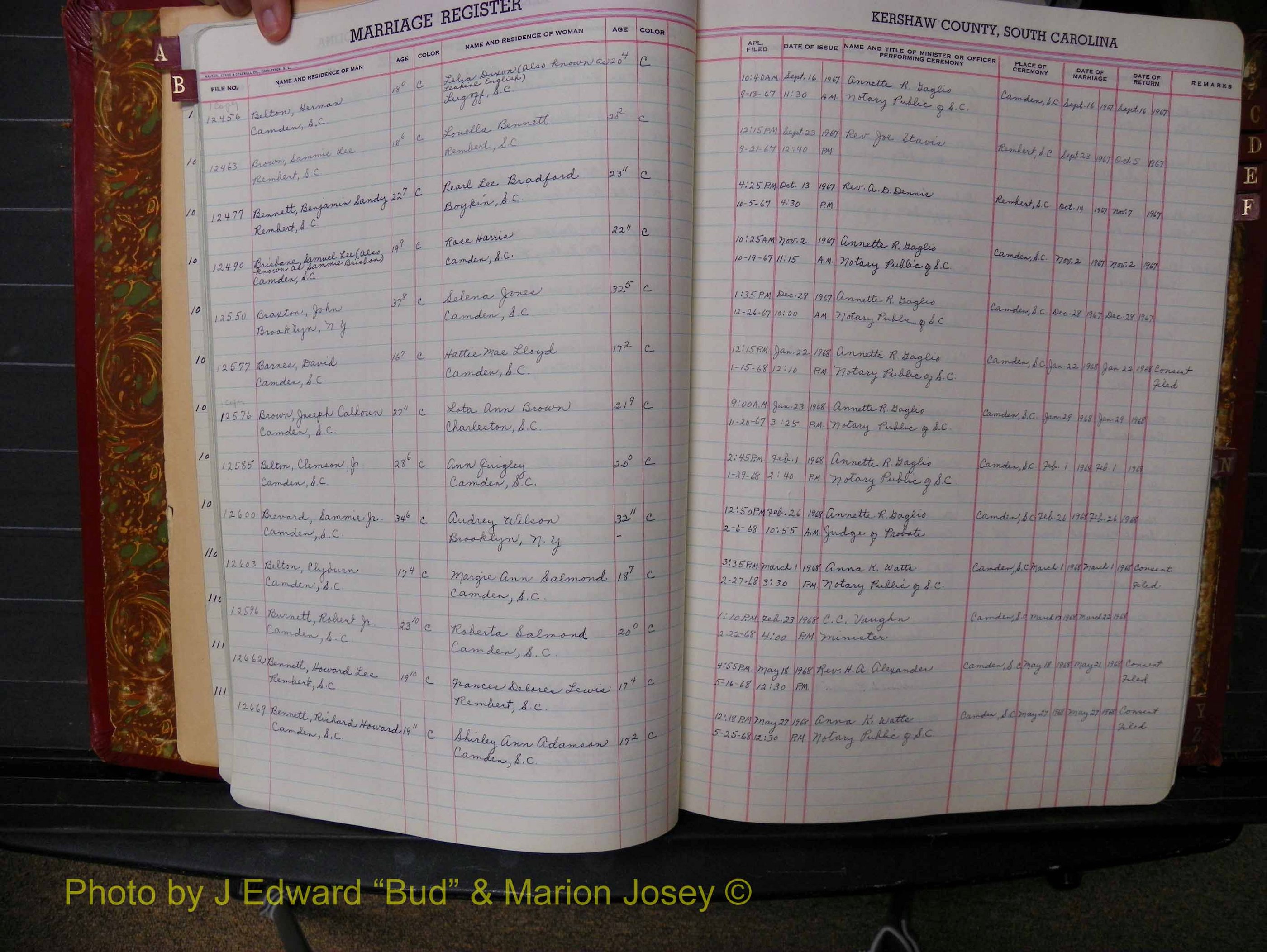 Kershaw Marriages, 1959-1981, Black Index B (113).JPG