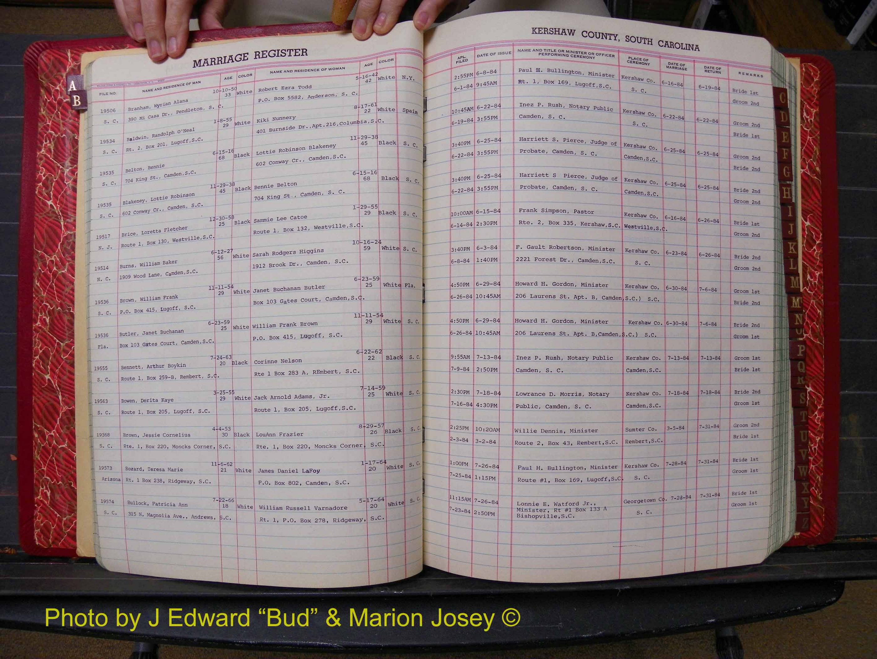 Kershaw Marriages, 1982-1985 Index B (128).JPG
