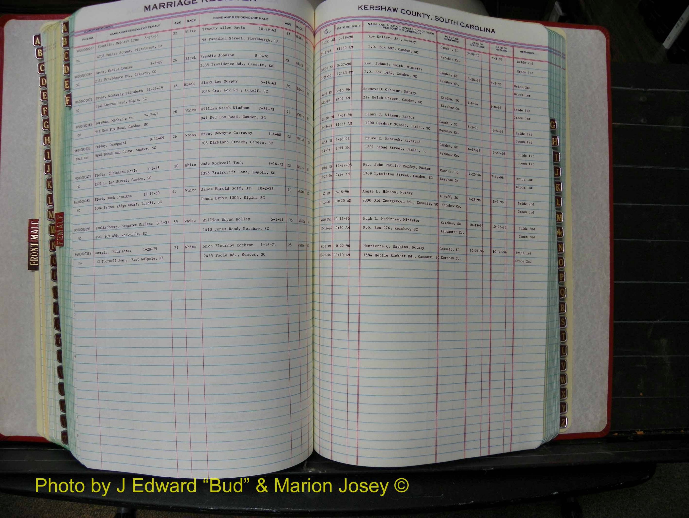 Kershaw Marriages, 1995-1996 Female Index F (190).JPG