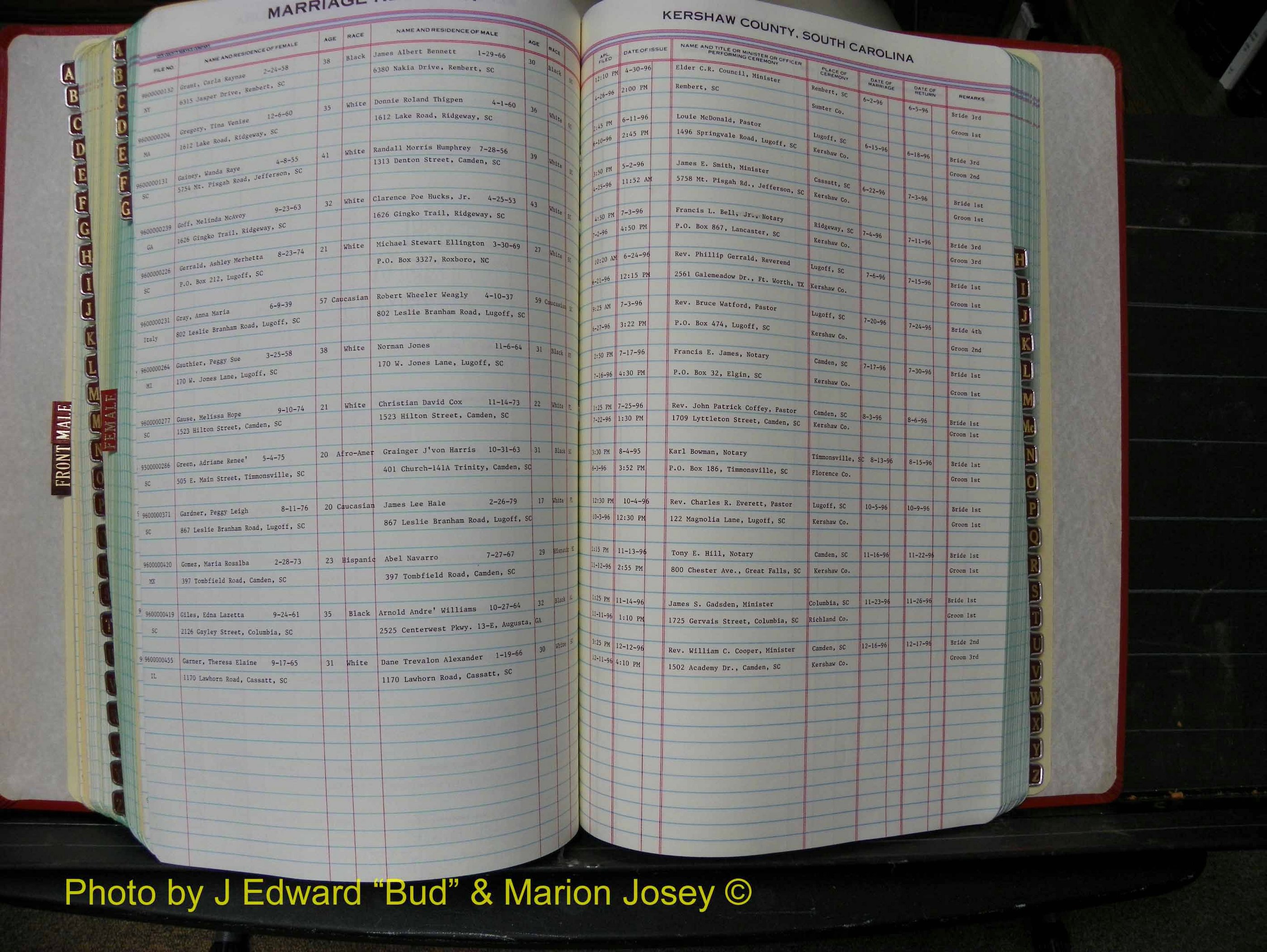 Kershaw Marriages, 1995-1996 Female Index G (192).JPG